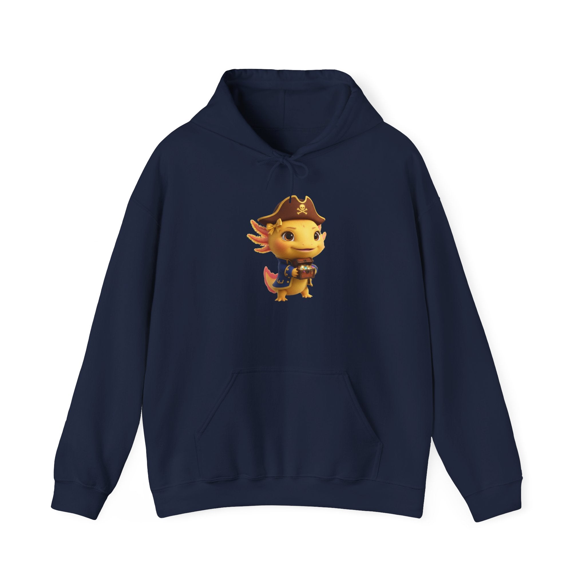 Axolotl Pirate Girl Hoodie — Cute Cartoon Pirate Axolotl Sweatshirt