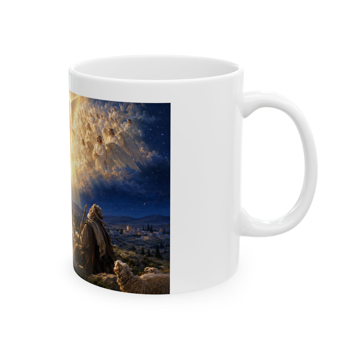 Hulabuloo — Angels Appearing to Shepherds — Bible Ceramic Mug