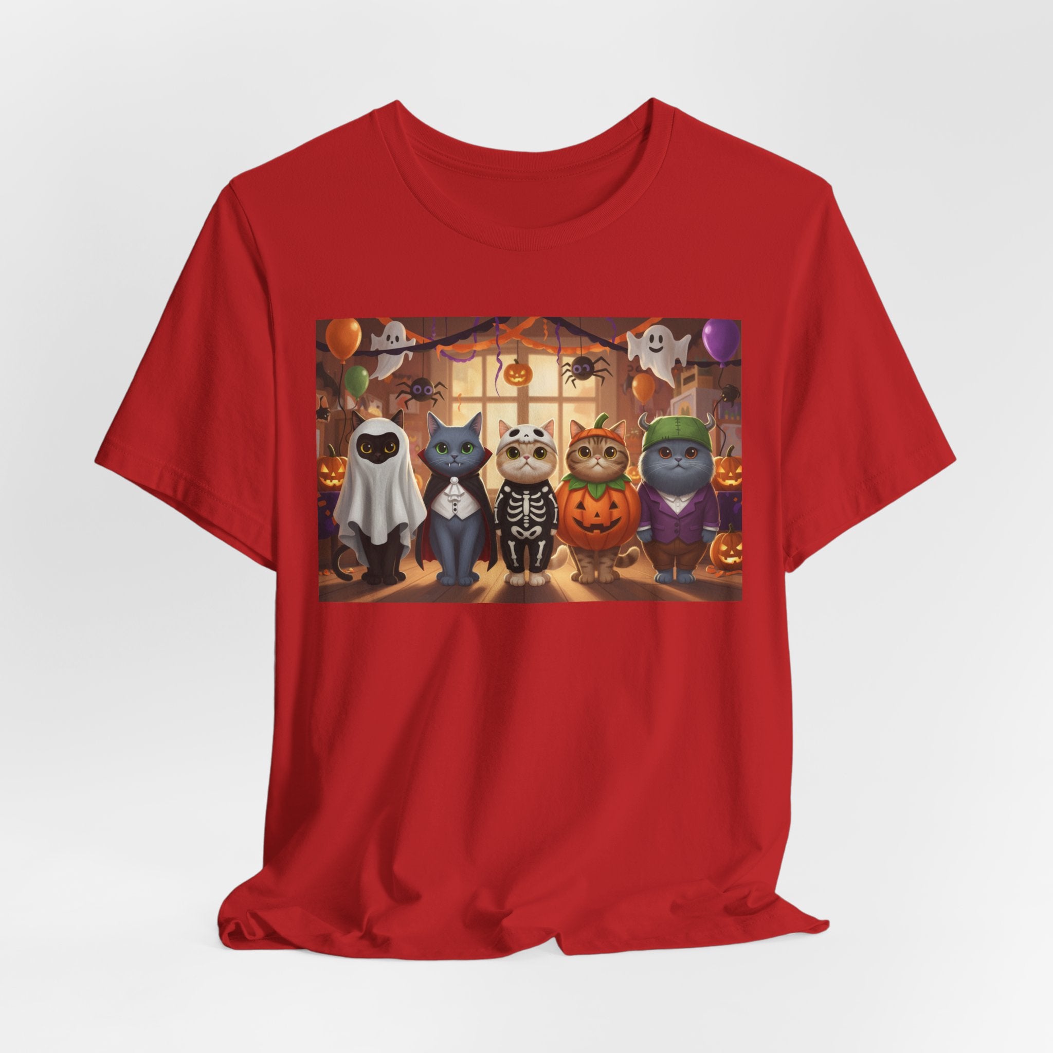 Cats Halloween Costume Tee — Cute Kittens in Pumpkin, Skeleton & Ghost Costumes
