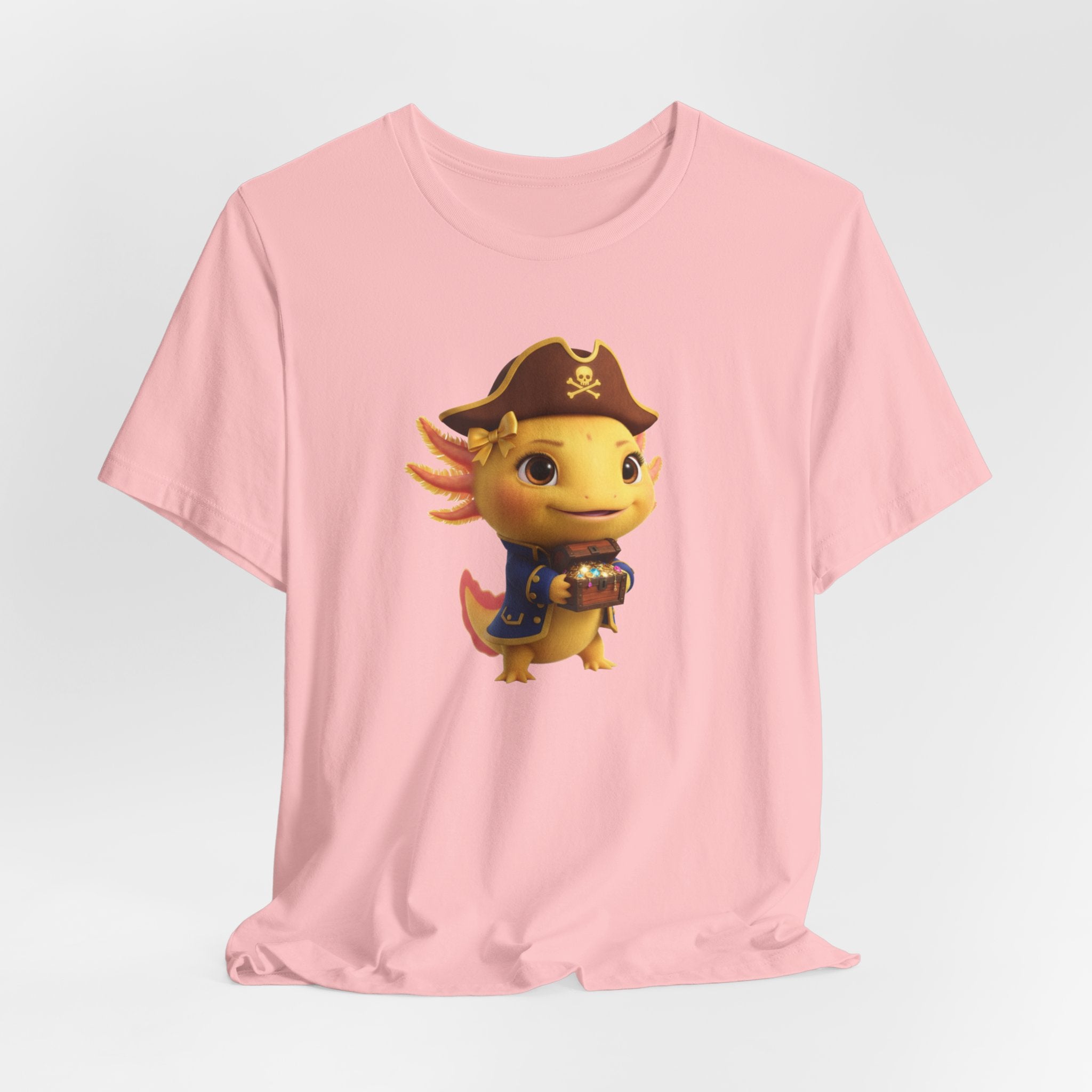 Axolotl Pirate Girl Tee — Cute Pirate Axolotl Graphic T-Shirt for Kids & Fans