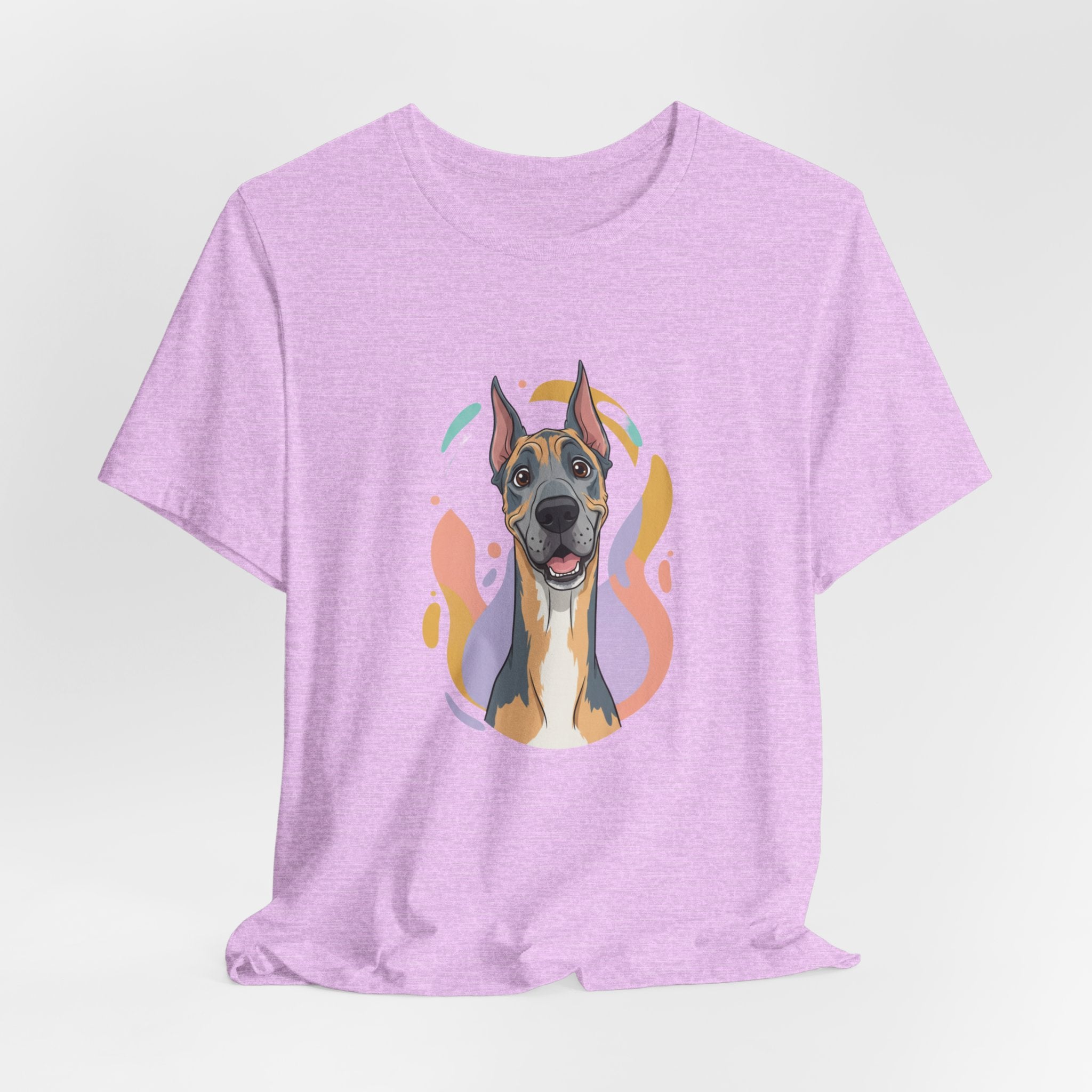 Great Dane Portrait Tee — Colorful Modern Dog Illustration T‑Shirt
