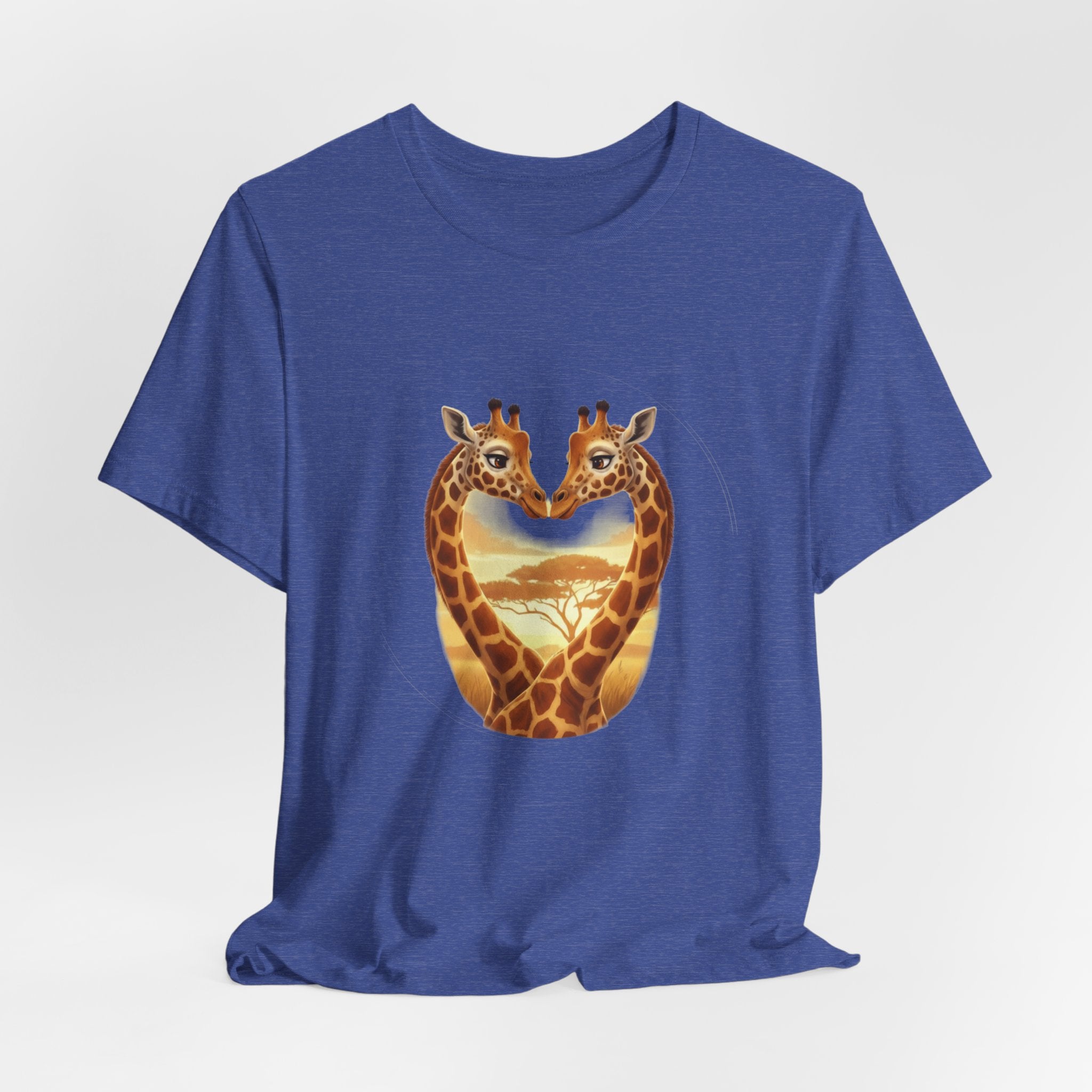 Giraffe Heart Tee — Sunset Safari Animal Graphic Shirt