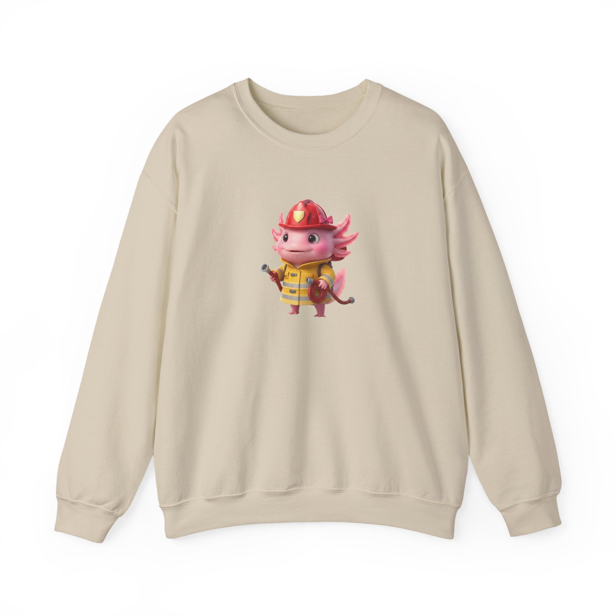 Axolotl Firefighter Sweatshirt - Cute Kids Crewneck Gift