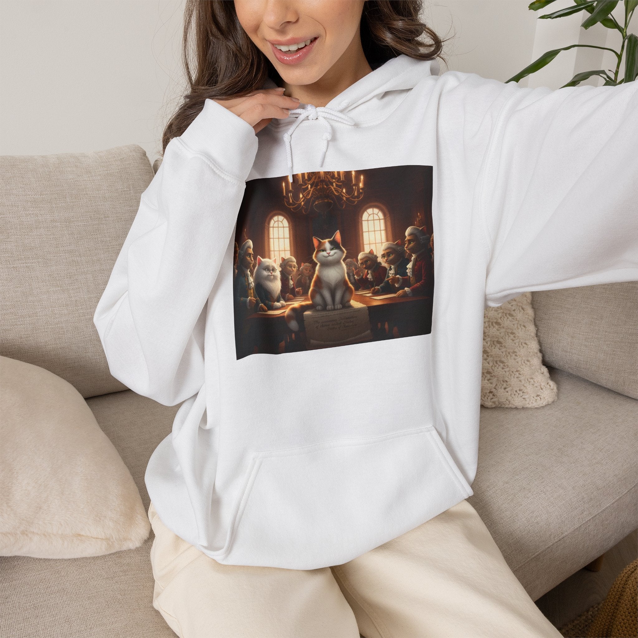 Declaration of Independence Cat Hoodie — Cat Art Print
