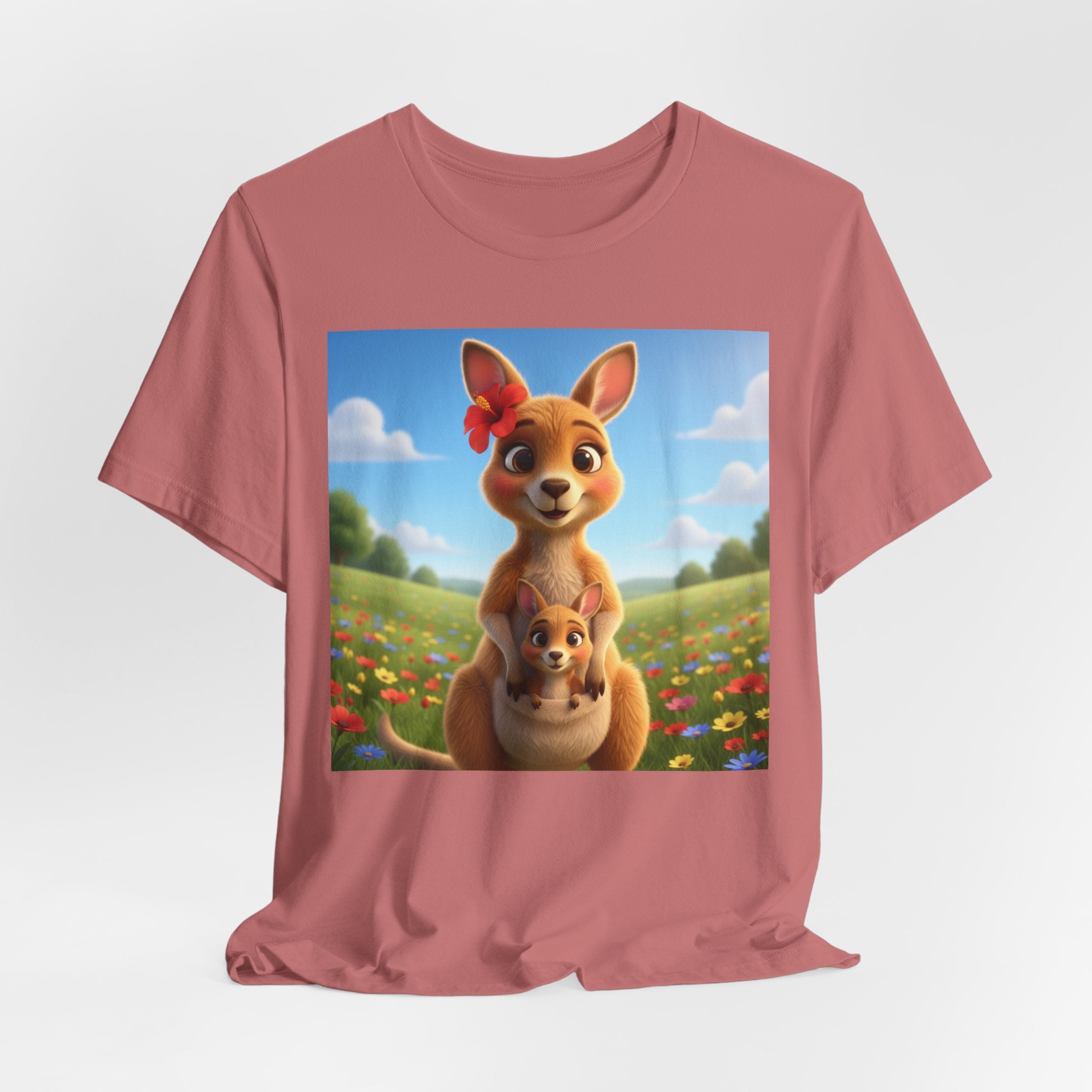 Kangaroo Mama & Joey Cute Graphic Tee