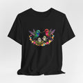 Hummingbird Family Tee — Colorful Mom, Dad & Baby Nest Floral T-Shirt