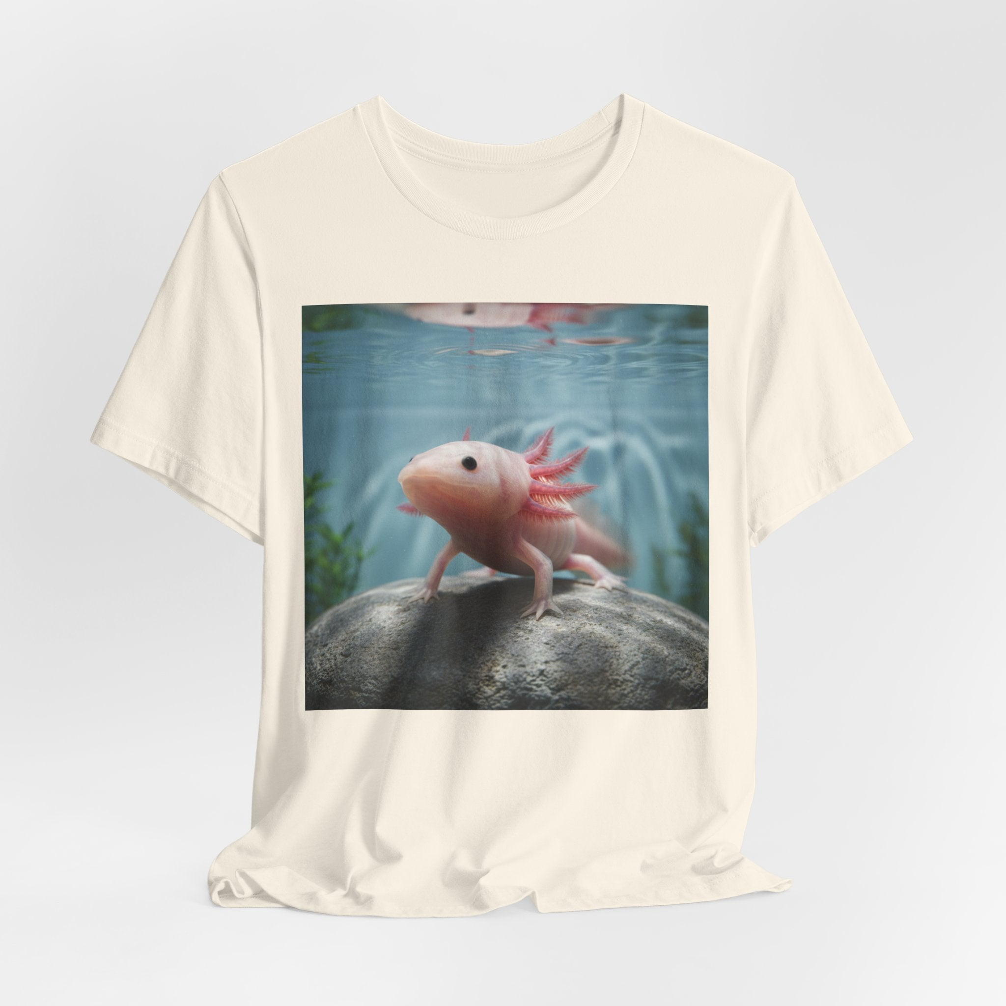Axolotl Aquarium T‑Shirt — Cute Pink Axolotl Underwater Graphic Tee