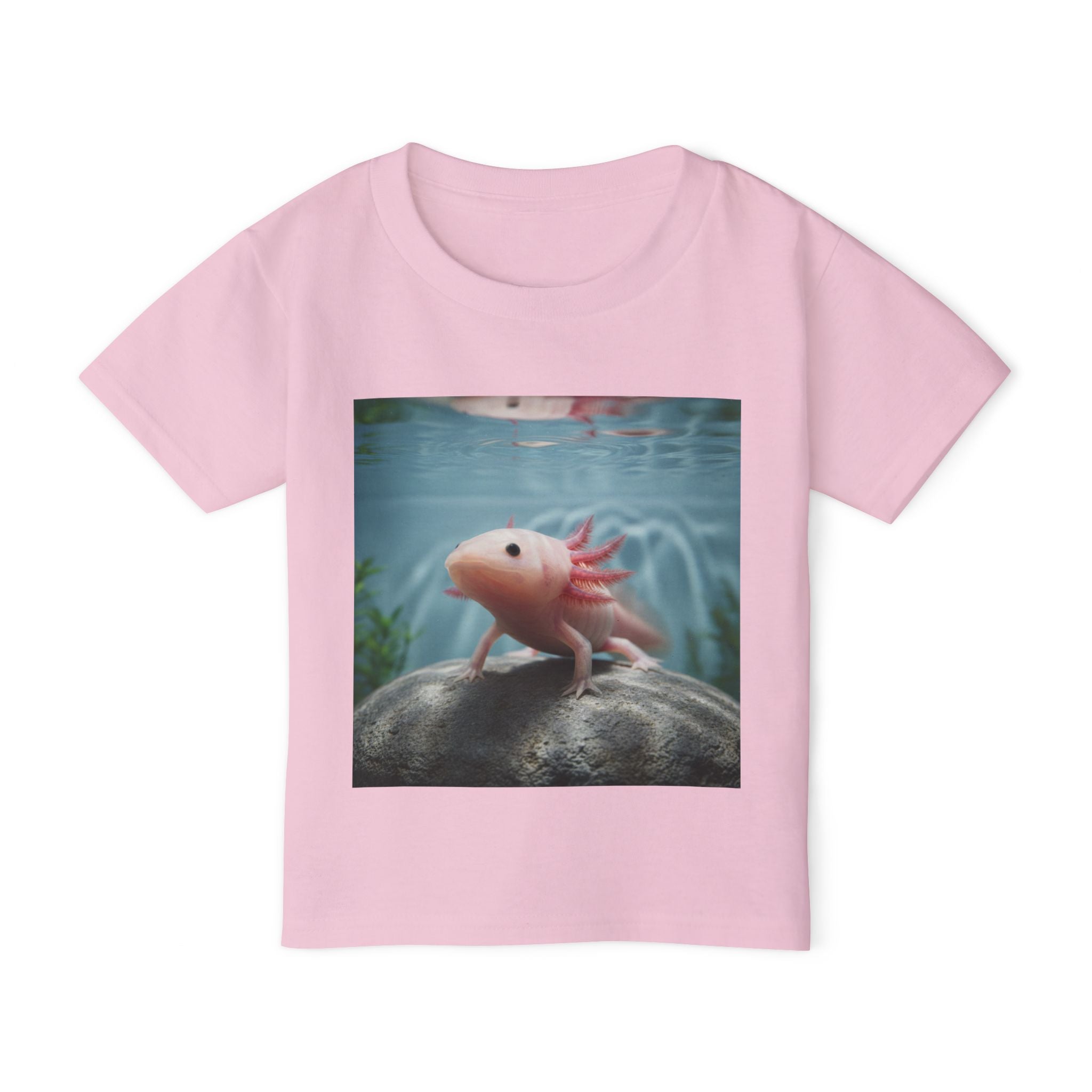 Axolotl Toddler T-Shirt — Cute Pink Axolotl Underwater Tee for Kids