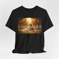 Dogs Autumn Picnic T‑Shirt — Cozy Fall Forest Canine Scene