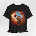 Autumn Squirrel Harvest T-Shirt — Cute Cartoon Squirrel Picking Apples