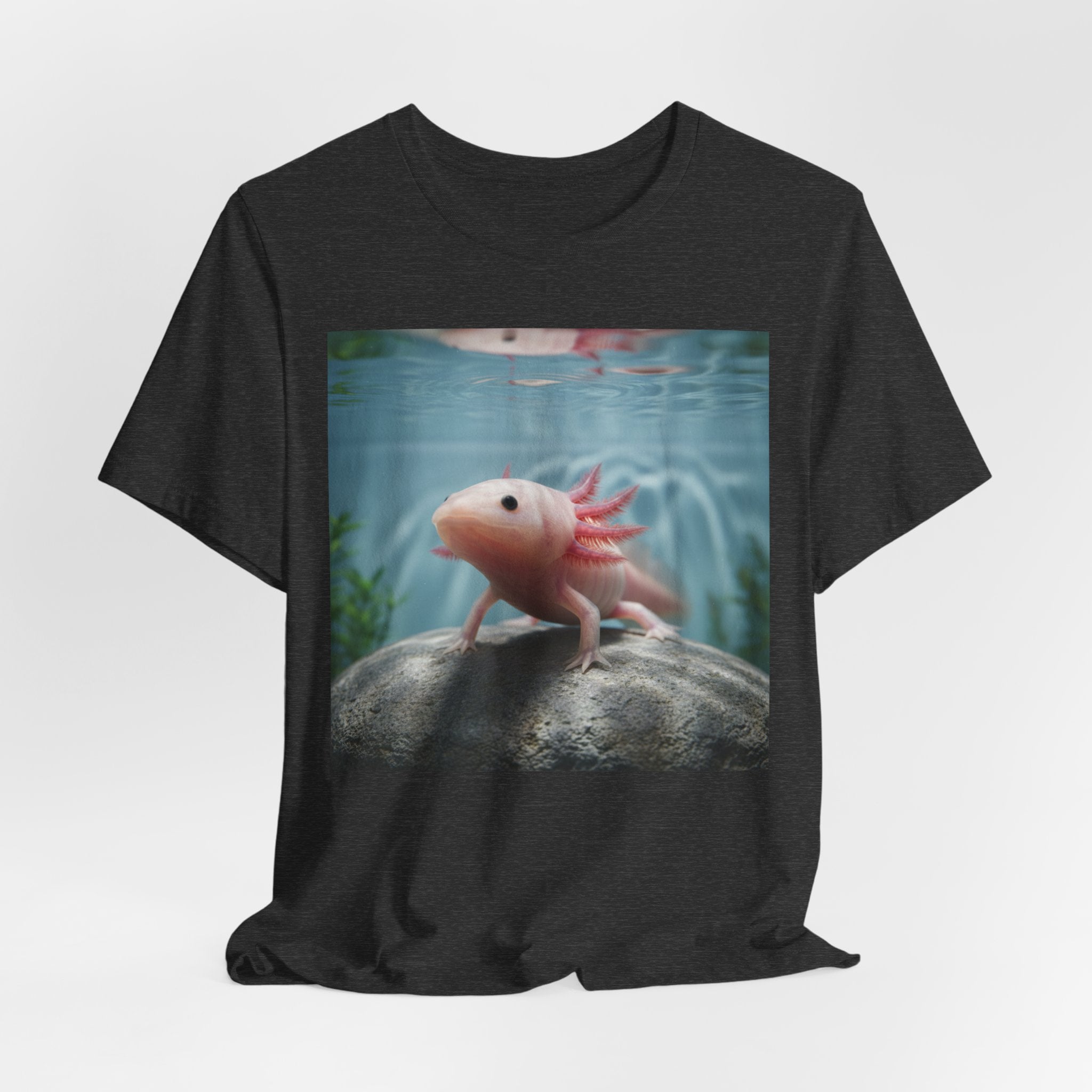 Axolotl Aquarium T‑Shirt — Cute Pink Axolotl Underwater Graphic Tee