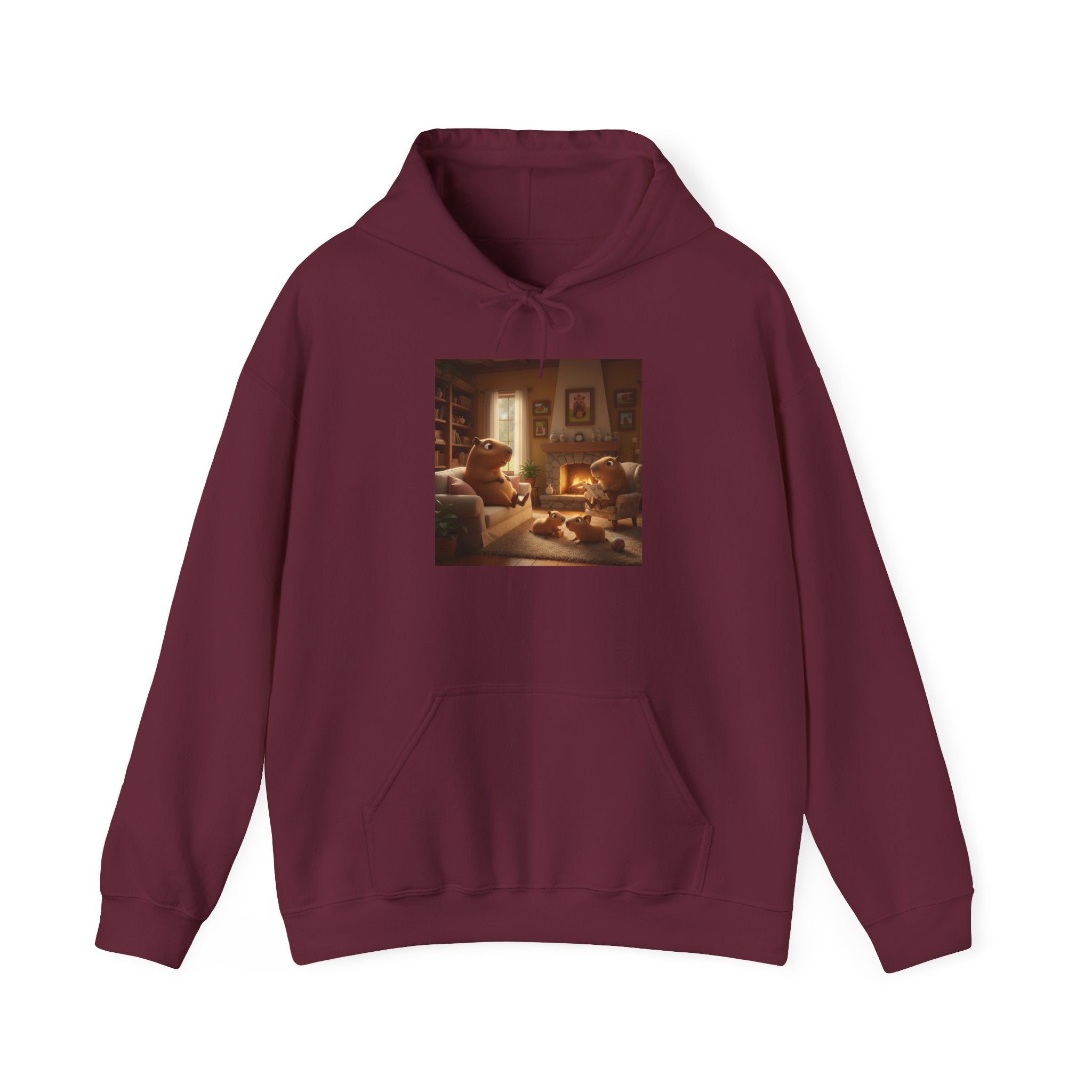 Capybara Family Hoodie — Vintage Warmth Graphic Sweatshirt