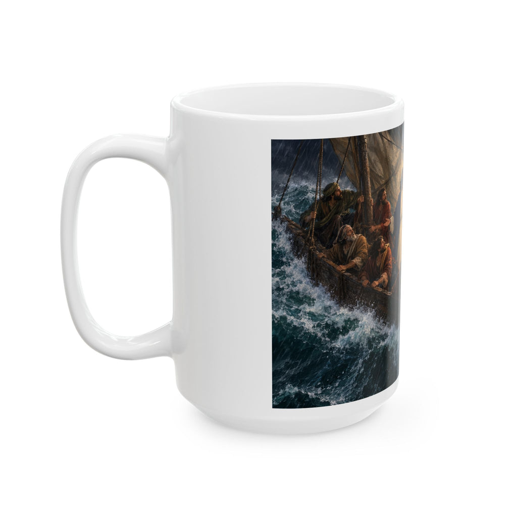 Hulabuloo — Jesus Calming the Storm — Bible Ceramic Mug