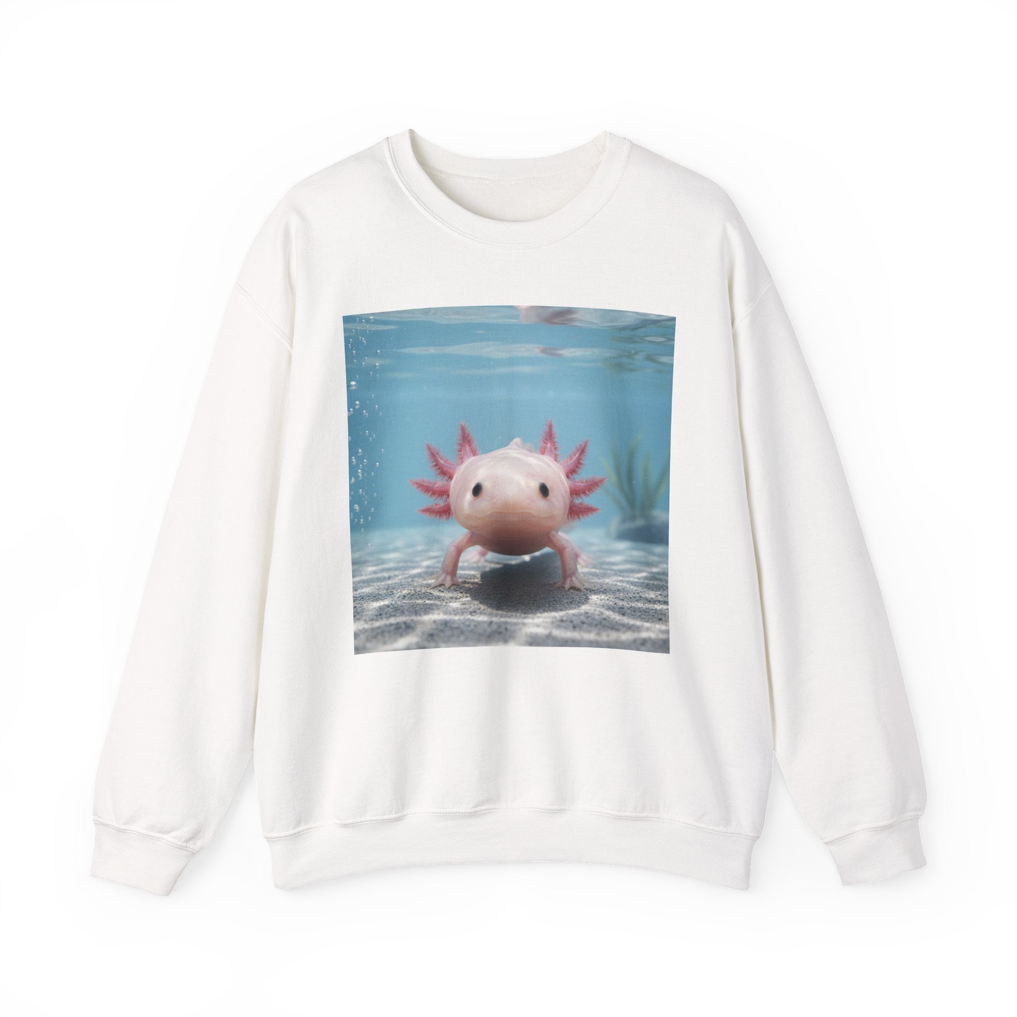 Axolotl Smiles Crewneck Sweatshirt – Cute Underwater Axolotl Pullover
