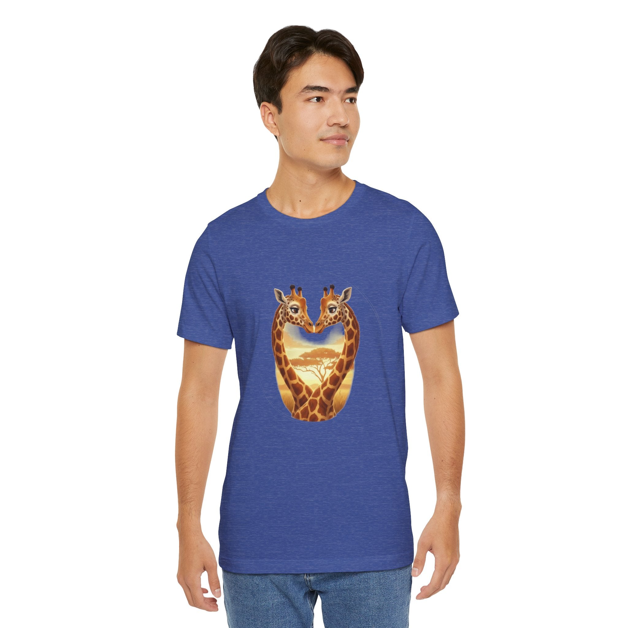 Giraffe Heart Tee — Sunset Safari Animal Graphic Shirt