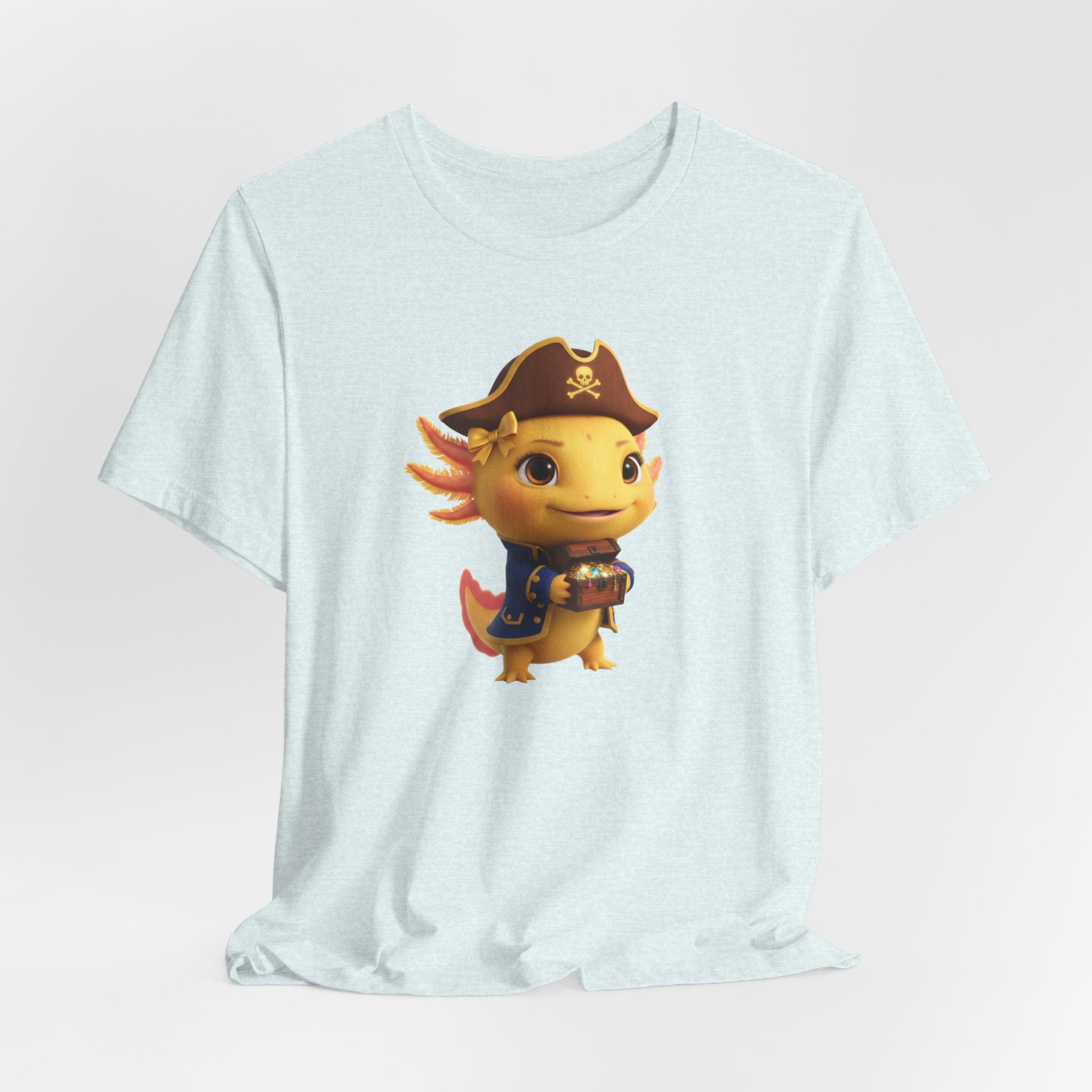 Axolotl Pirate Girl Tee — Cute Pirate Axolotl Graphic T-Shirt for Kids & Fans