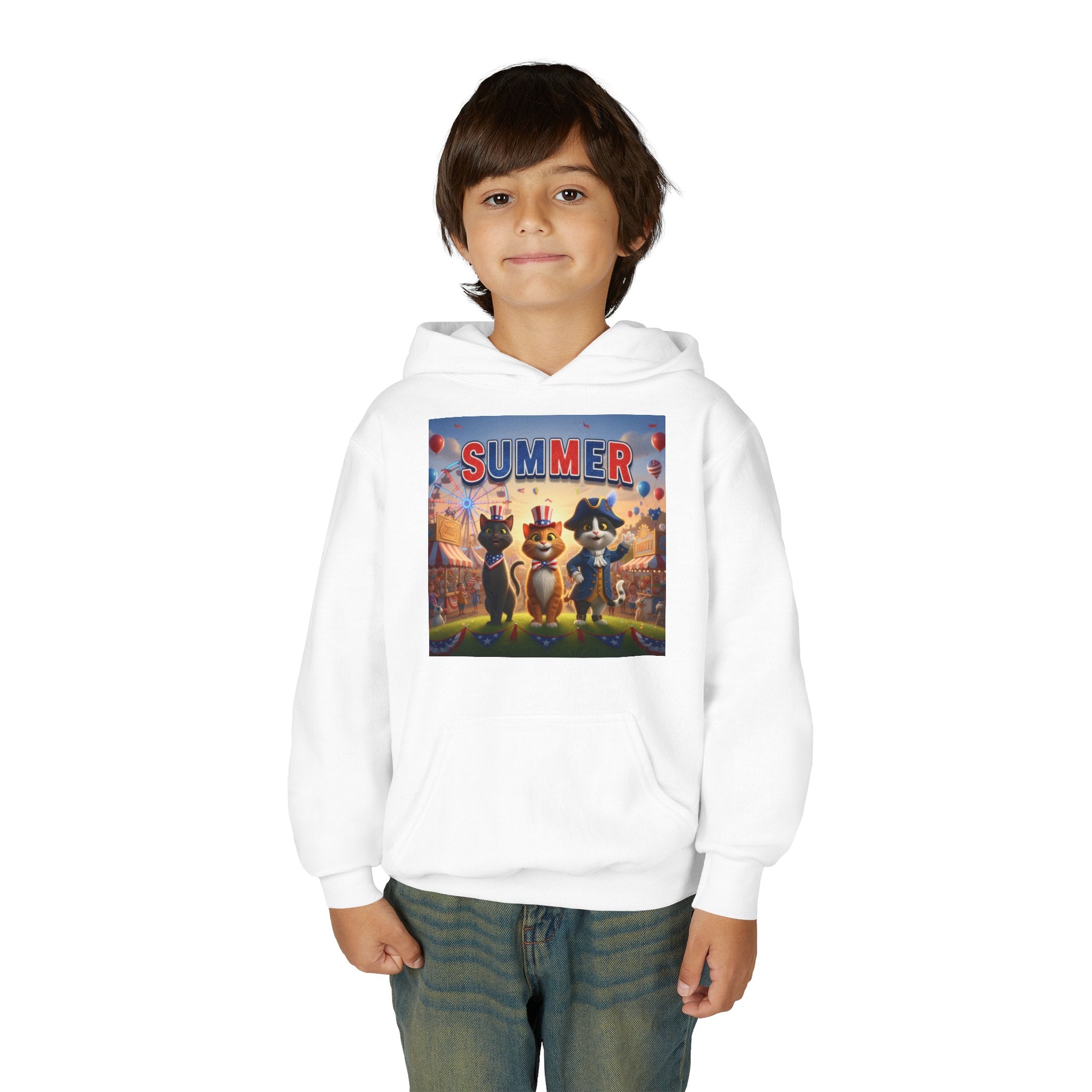 Kitties — Patriotic Summer — Youth Hoodie