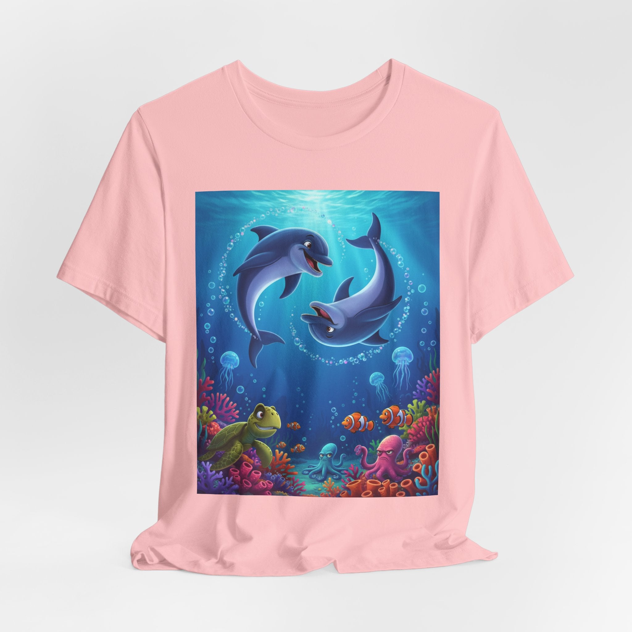 Dolphin Underwater Scene T-Shirt — Playful Ocean Wildlife Tee