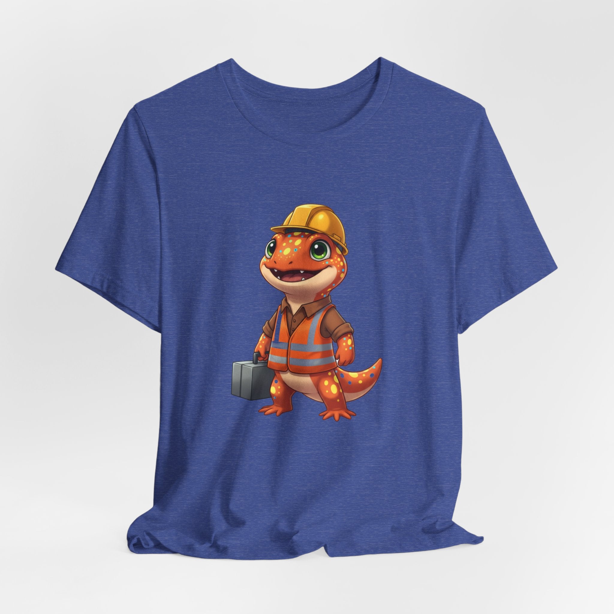 Salamander Construction T‑Shirt — Cute Salamander in Hard Hat Tee