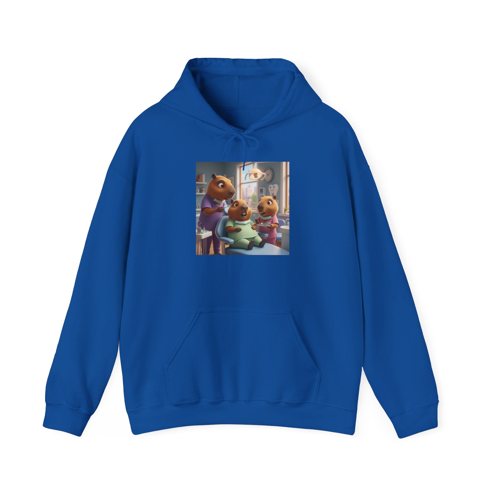 Capybara Dentist Scene Hoodie — Cute Animal Dental Pullover