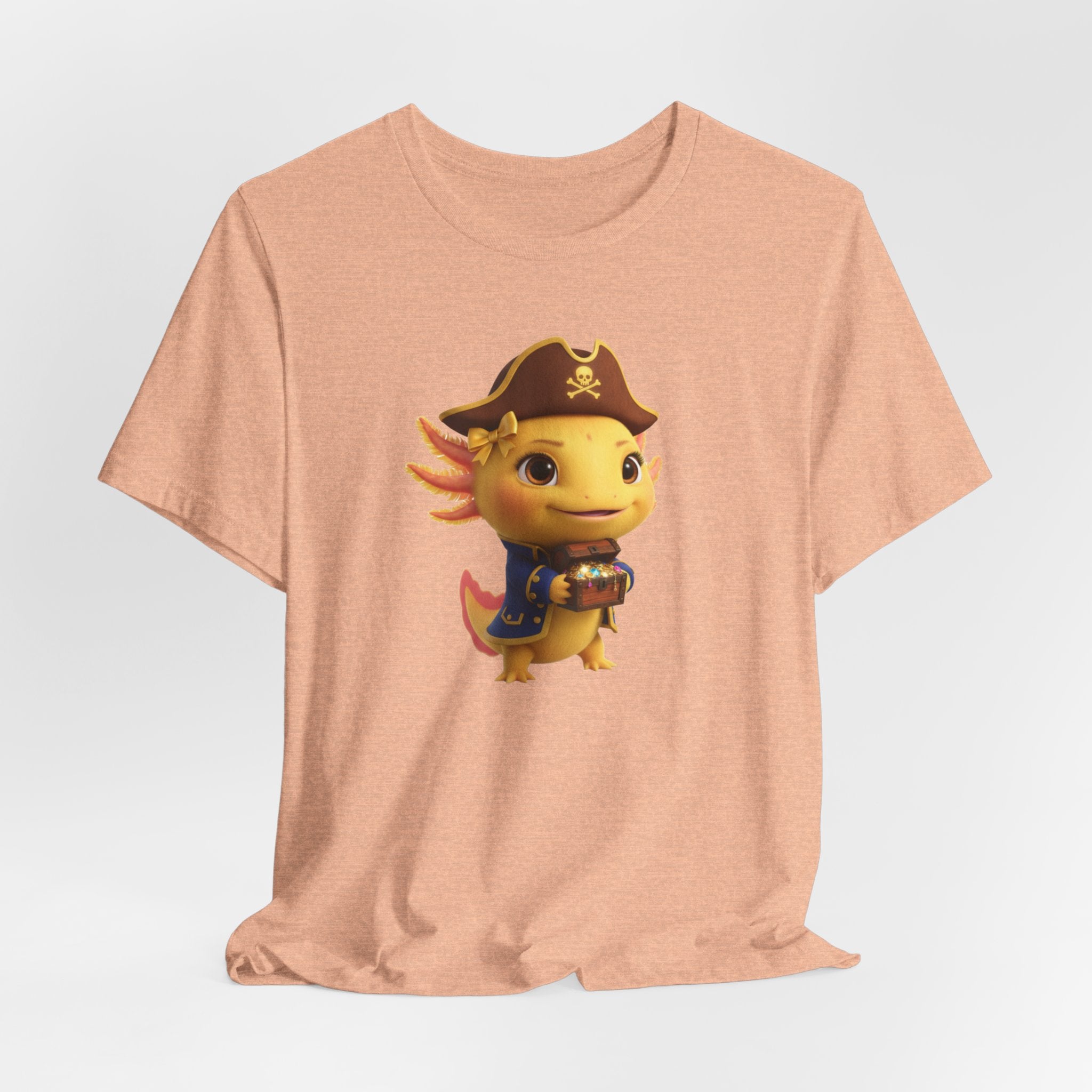 Axolotl Pirate Girl Tee — Cute Pirate Axolotl Graphic T-Shirt for Kids & Fans