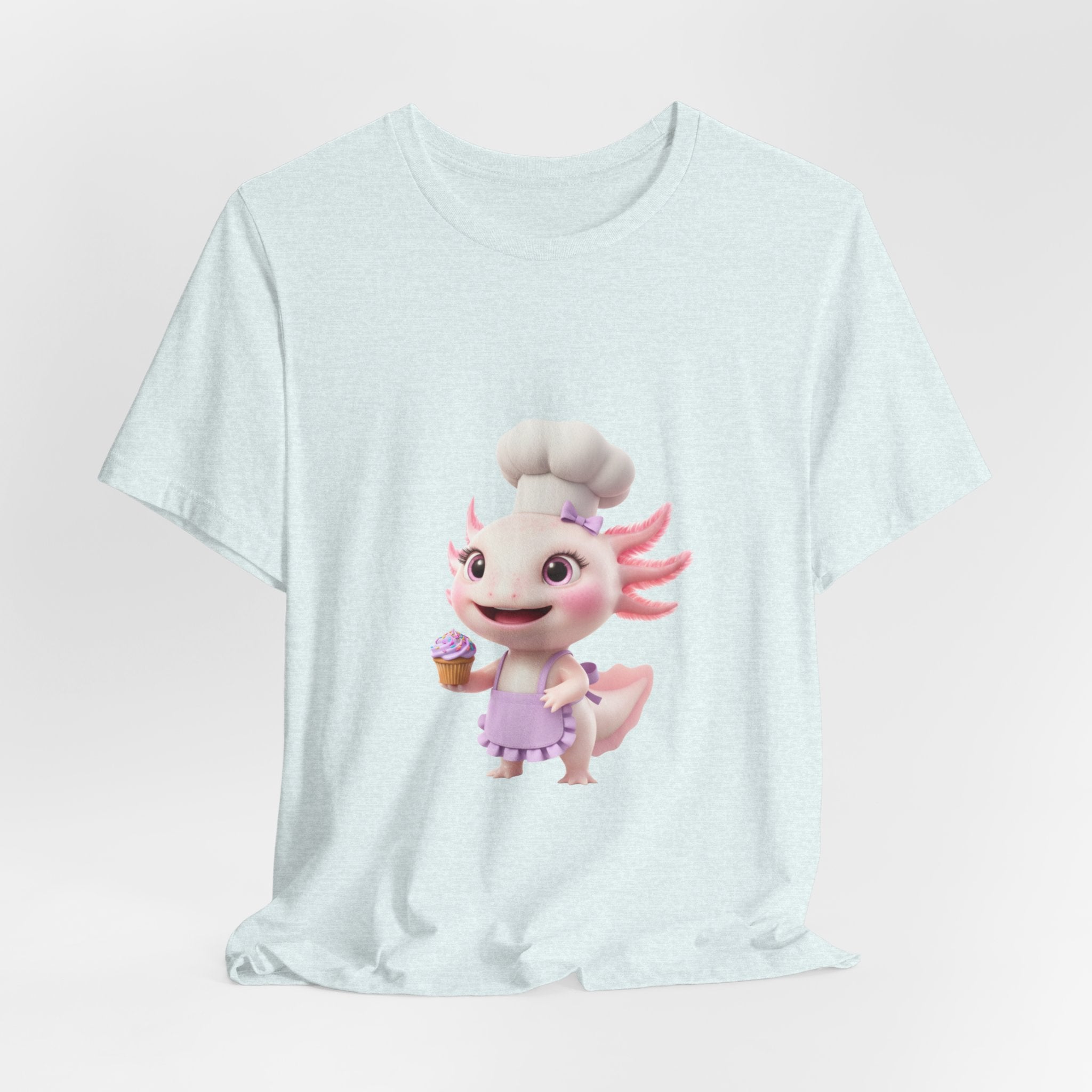 Axolotl Chef Girl T-Shirt — Cute Baking Cartoon Tee for Kids & Fans