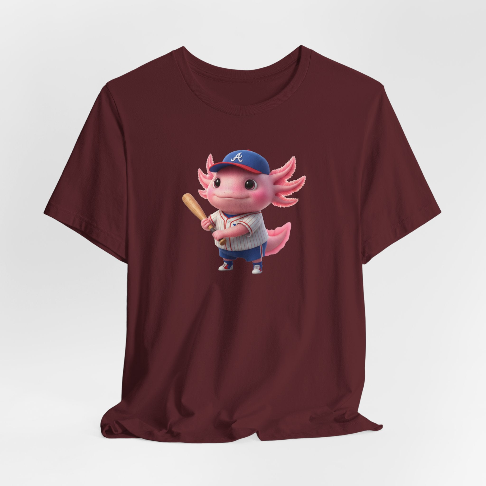 Axolotl Baseball Boy T-Shirt — Cute Pink Axolotl Batter Tee