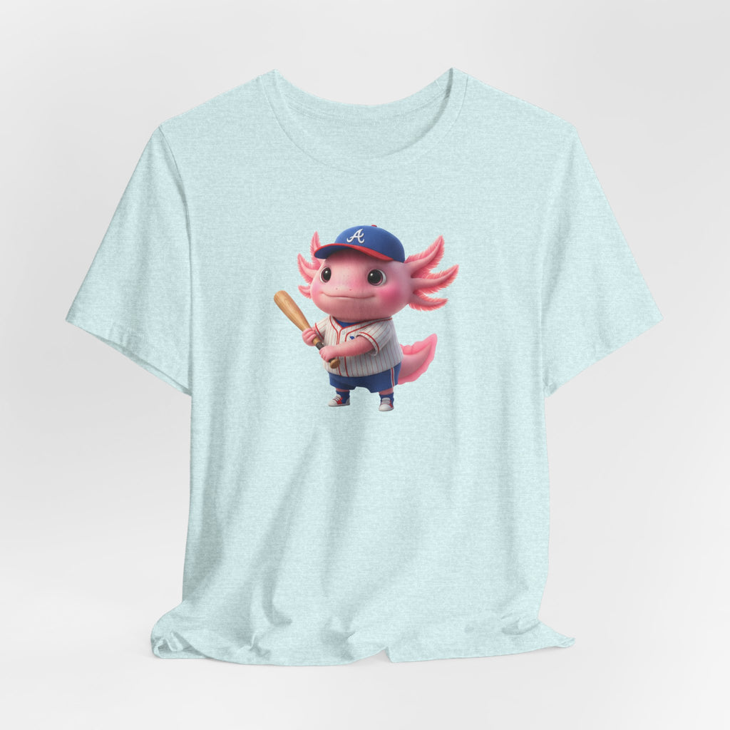 Axolotl Baseball Boy T-Shirt — Cute Pink Axolotl Batter Tee