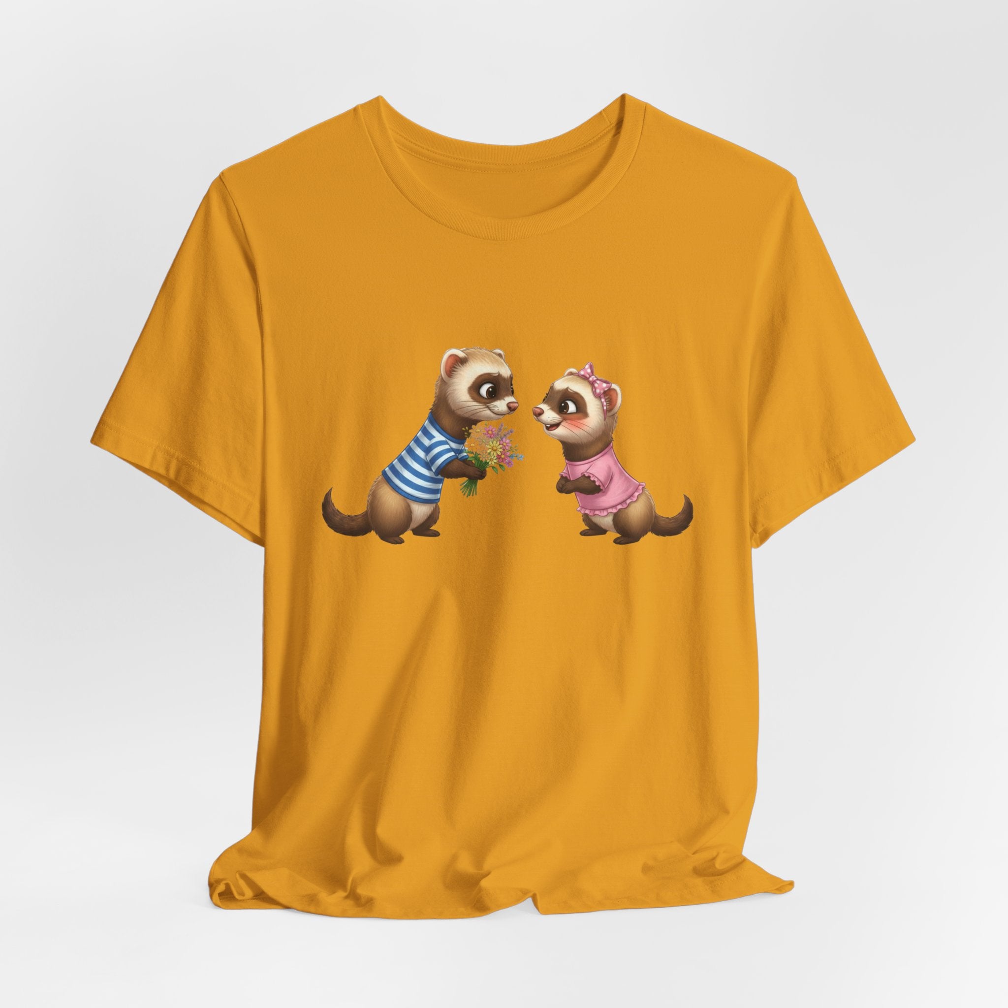 Ferret Couple Cute Graphic Tee — Romantic Animal T-Shirt