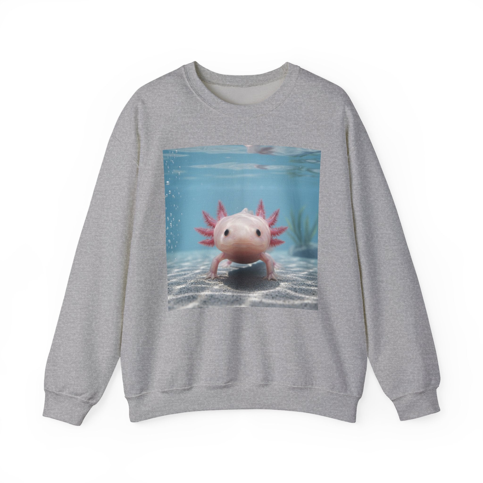 Axolotl Smiles Crewneck Sweatshirt – Cute Underwater Axolotl Pullover