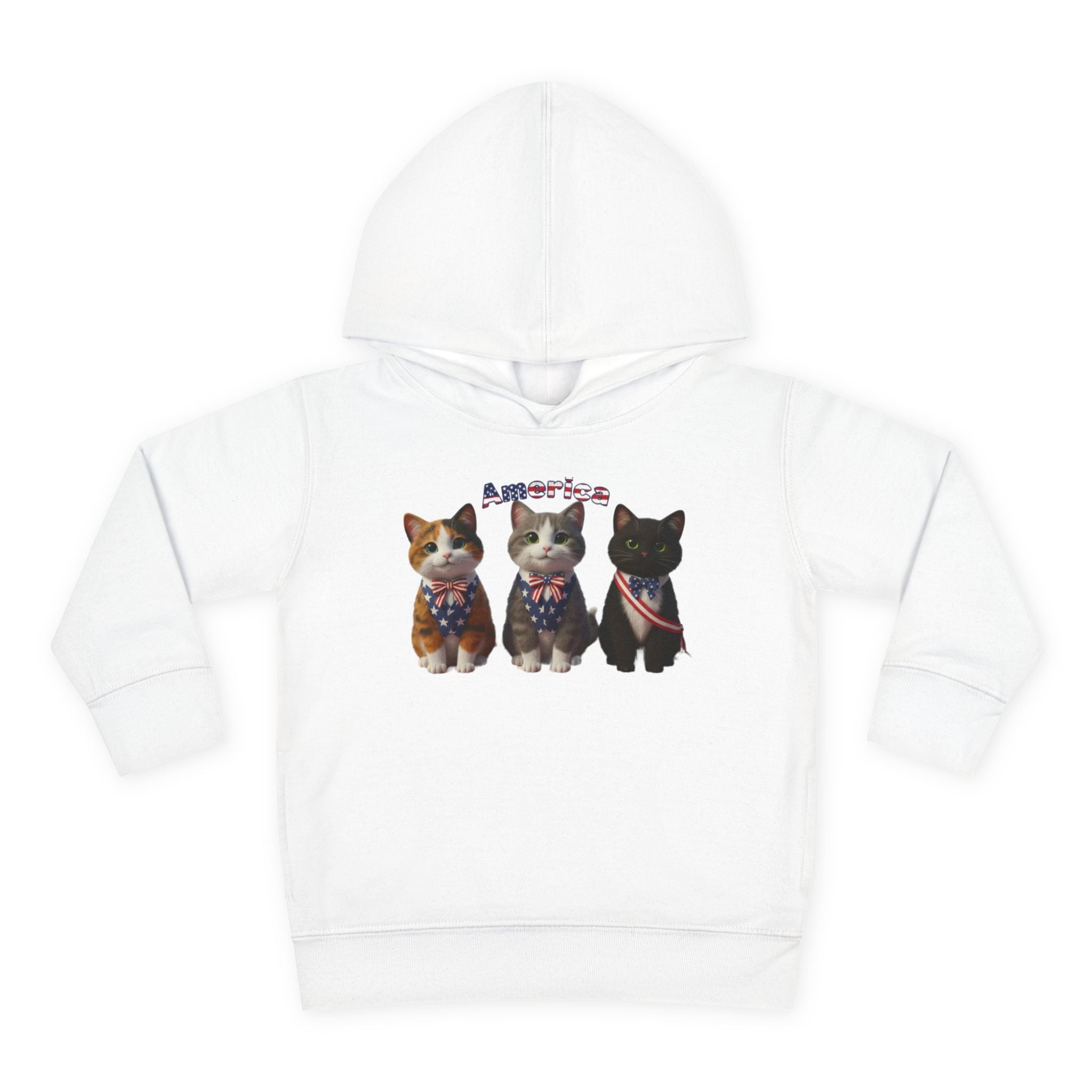 Kitties Toddler Hoodie — Patriotic Kittens "America" Fleece Pullover