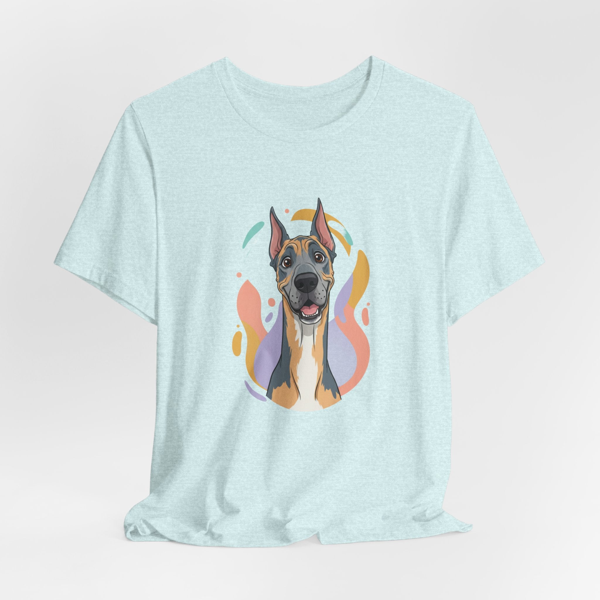 Great Dane Portrait Tee — Colorful Modern Dog Illustration T‑Shirt