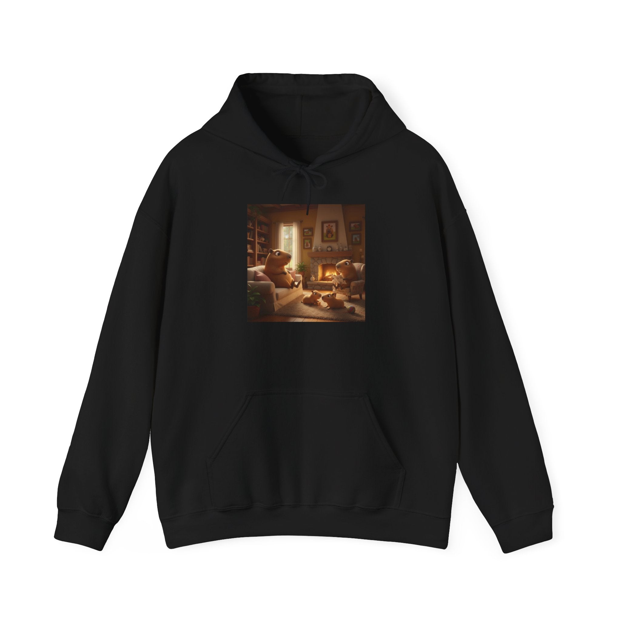 Capybara Family Hoodie — Vintage Warmth Graphic Sweatshirt