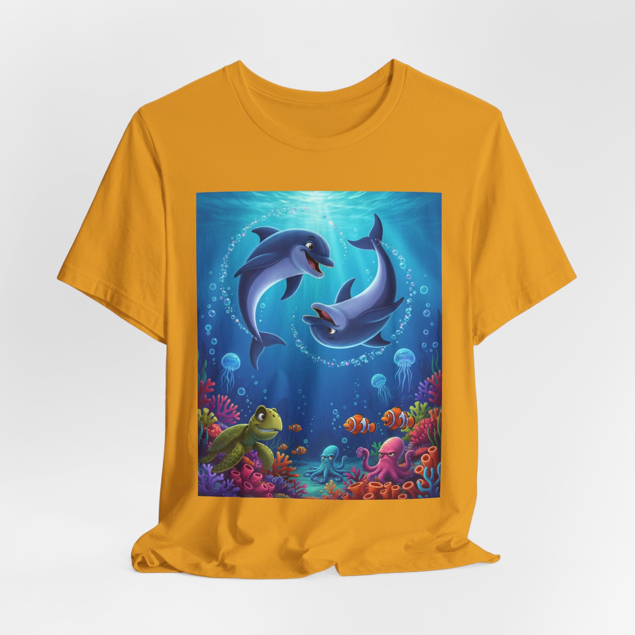 Dolphin Underwater Scene T-Shirt — Playful Ocean Wildlife Tee