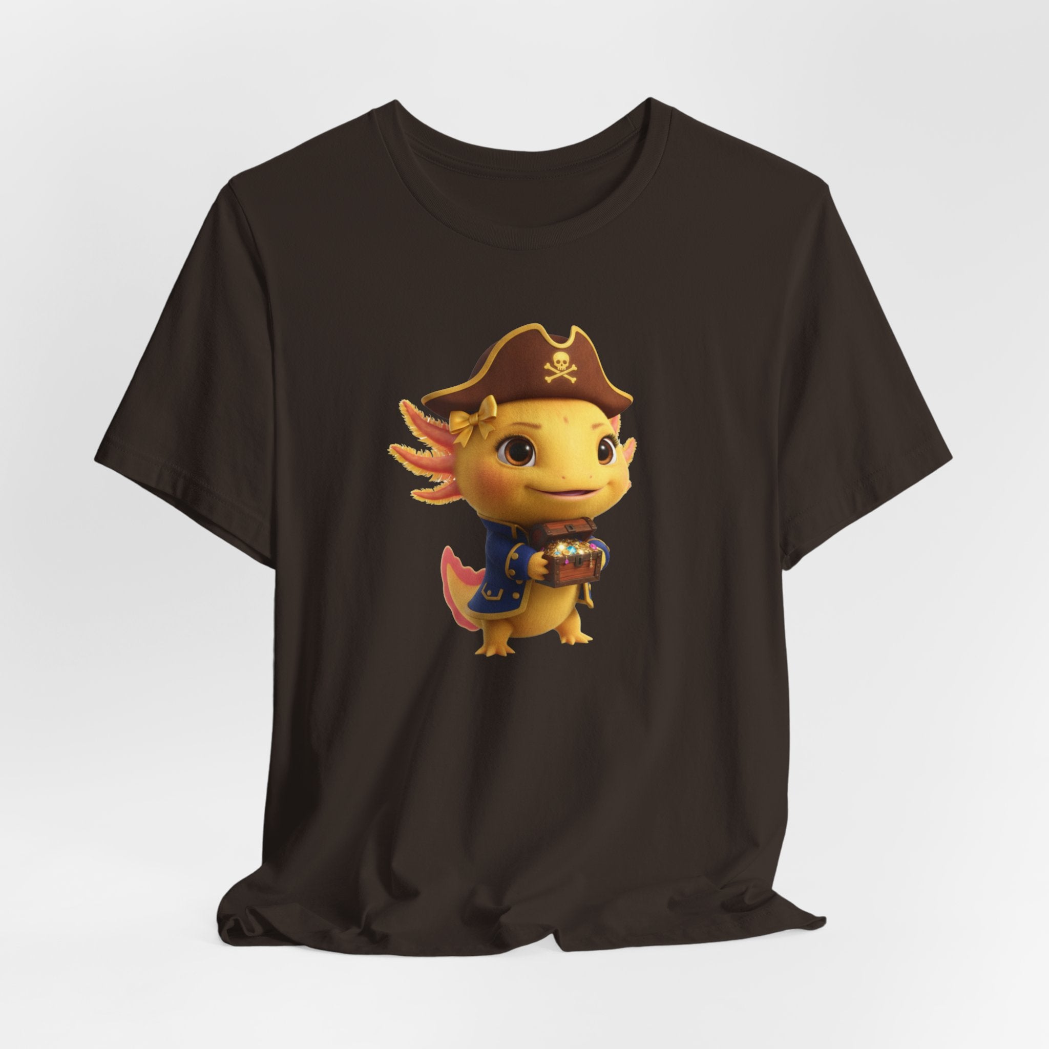 Axolotl Pirate Girl Tee — Cute Pirate Axolotl Graphic T-Shirt for Kids & Fans