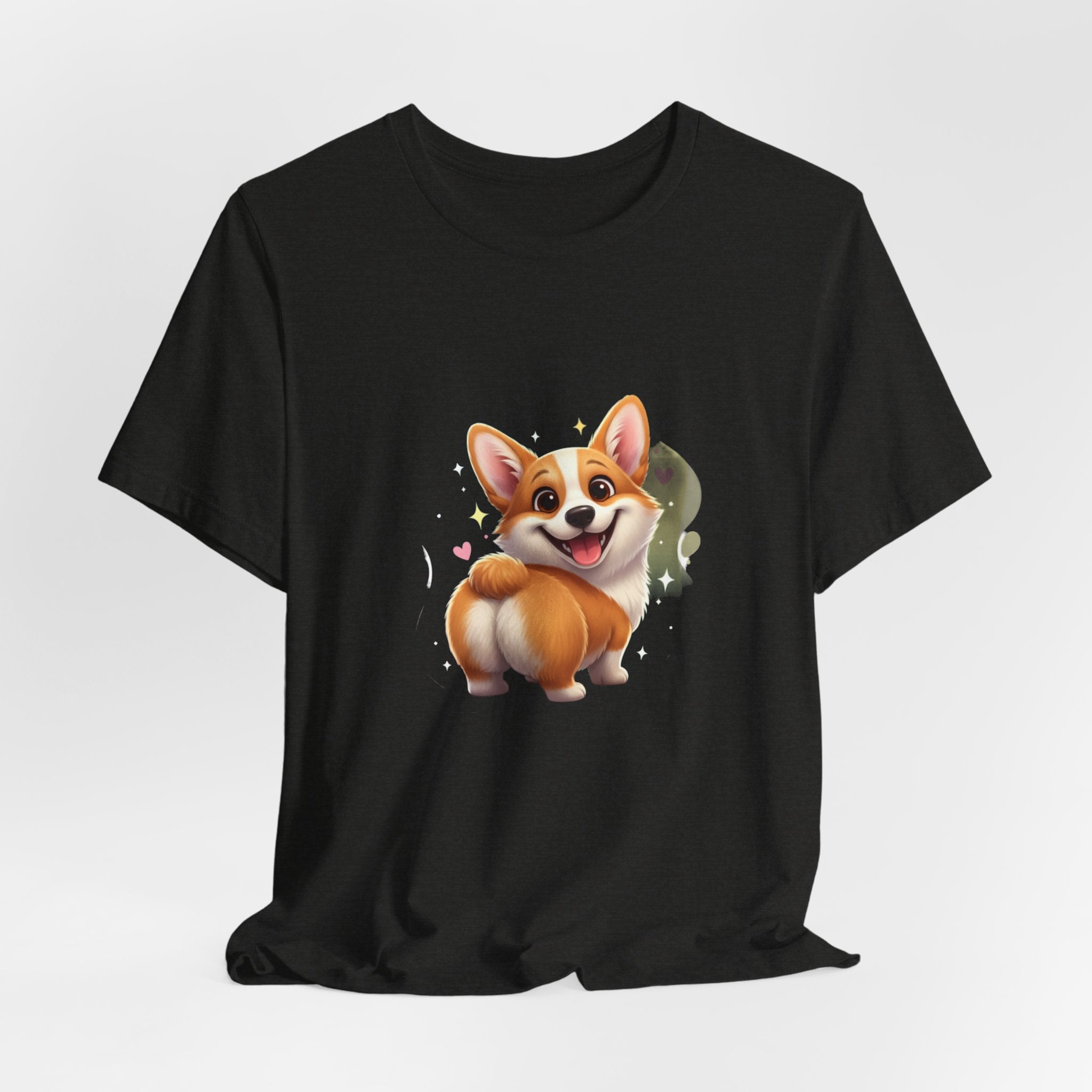 Cute Smiling Corgi T-Shirt — Adorable Cartoon Dog Tee for Pet Lovers