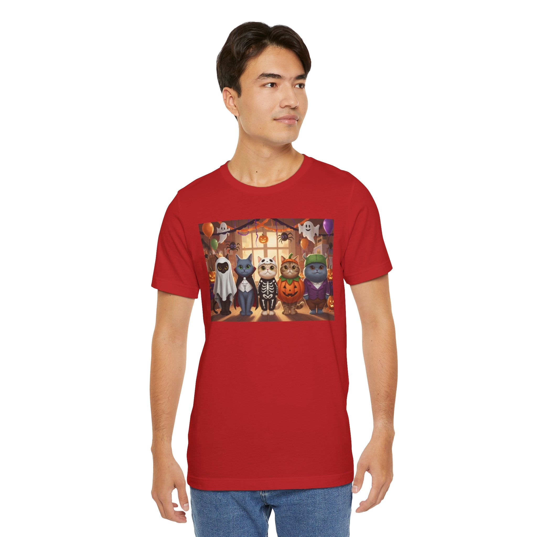 Cats Halloween Costume Tee — Cute Kittens in Pumpkin, Skeleton & Ghost Costumes