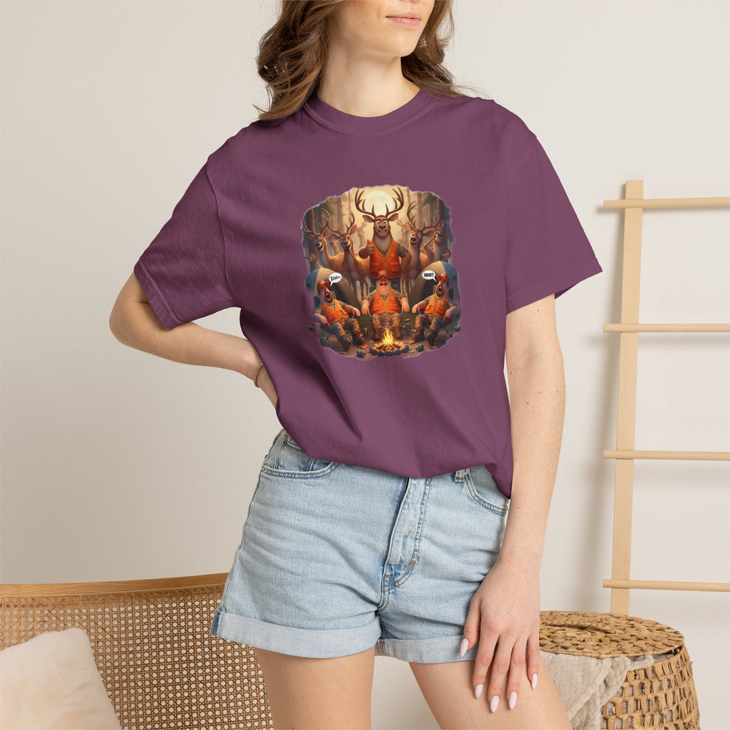 Deer Hunters Napping T-Shirt — Woodland Animal Illustration Tee
