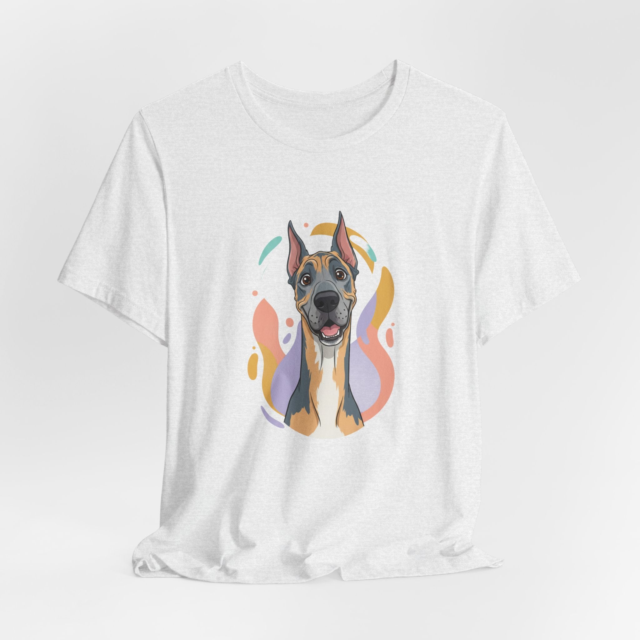 Great Dane Portrait Tee — Colorful Modern Dog Illustration T‑Shirt