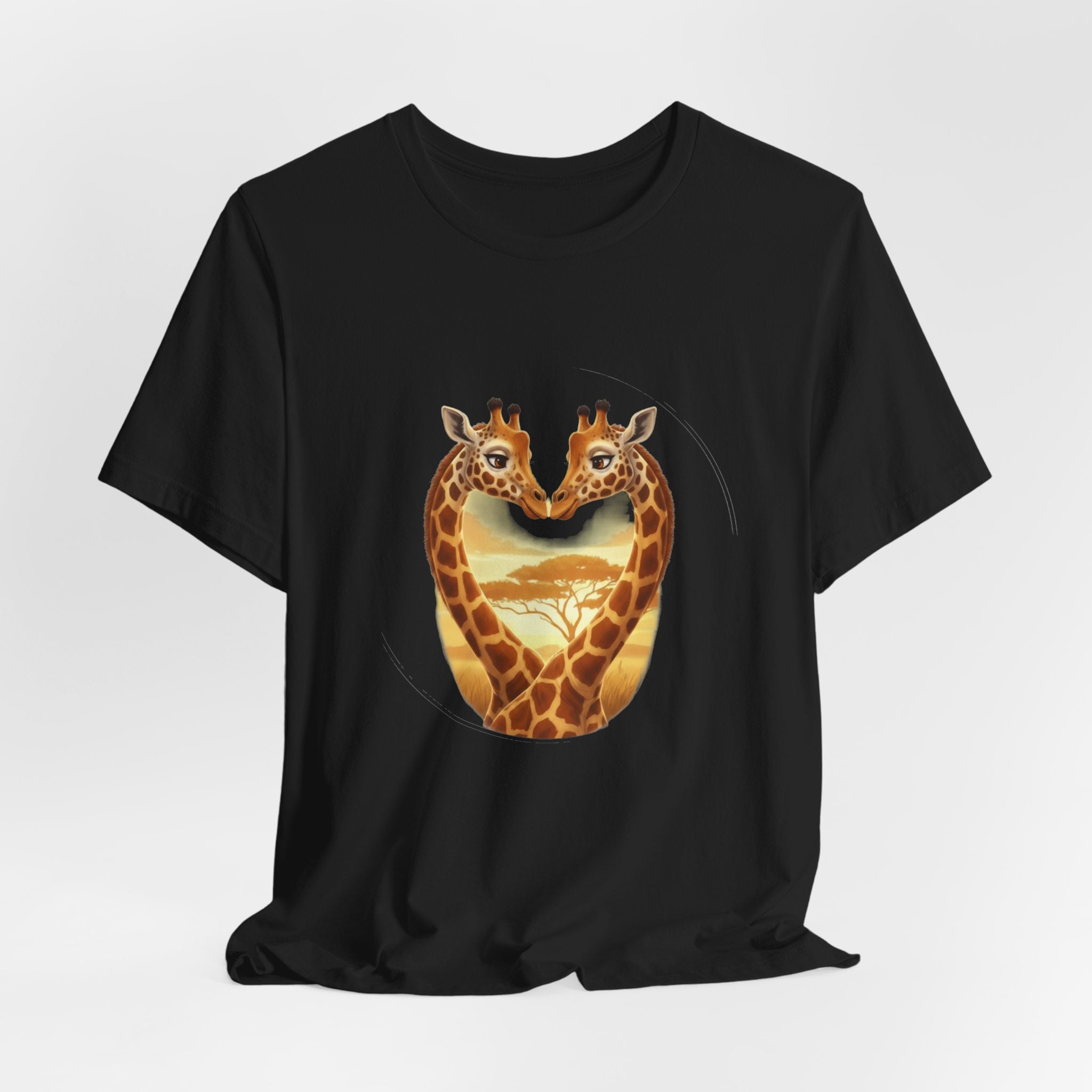 Giraffe Heart Tee — Sunset Safari Animal Graphic Shirt