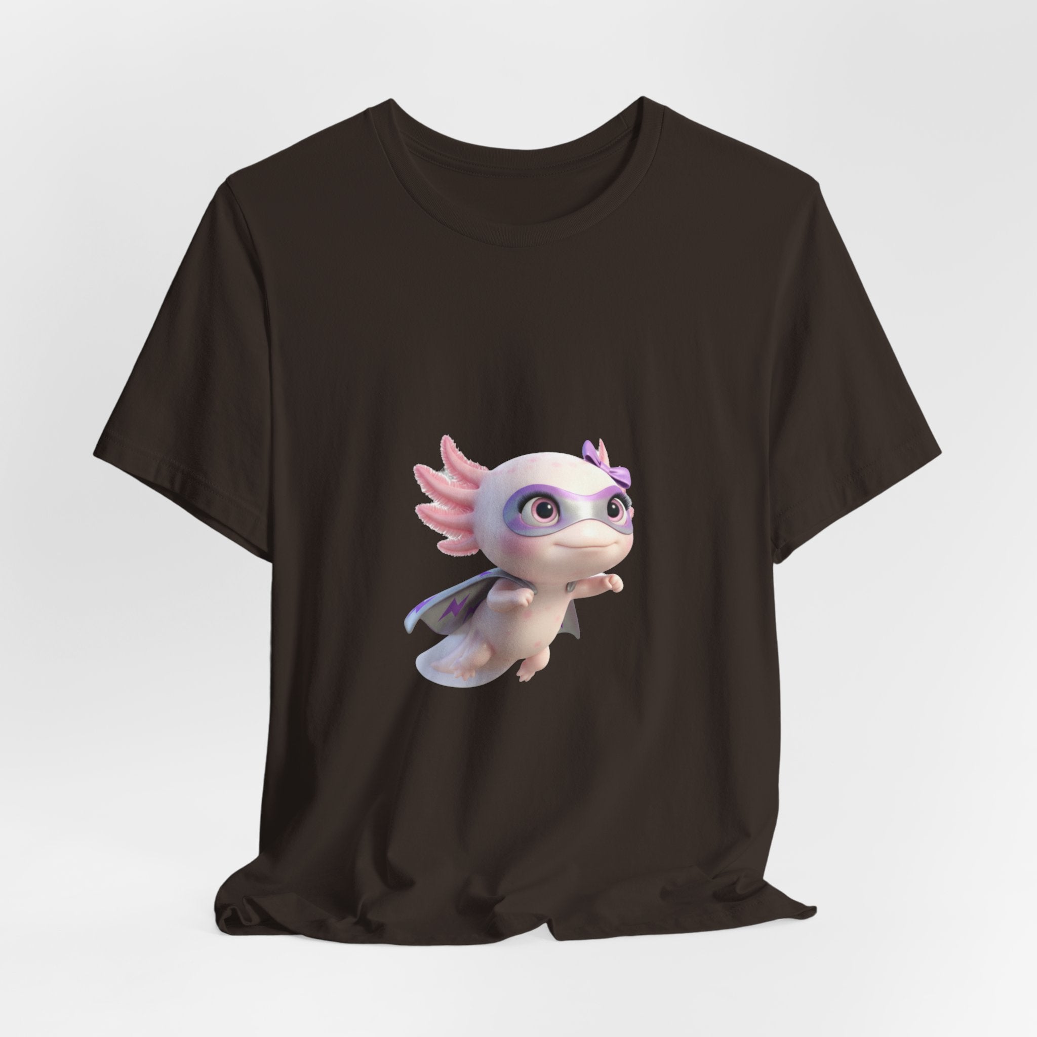 Axolotl Superhero Tee — Pastel Flying Axolotl Graphic Shirt
