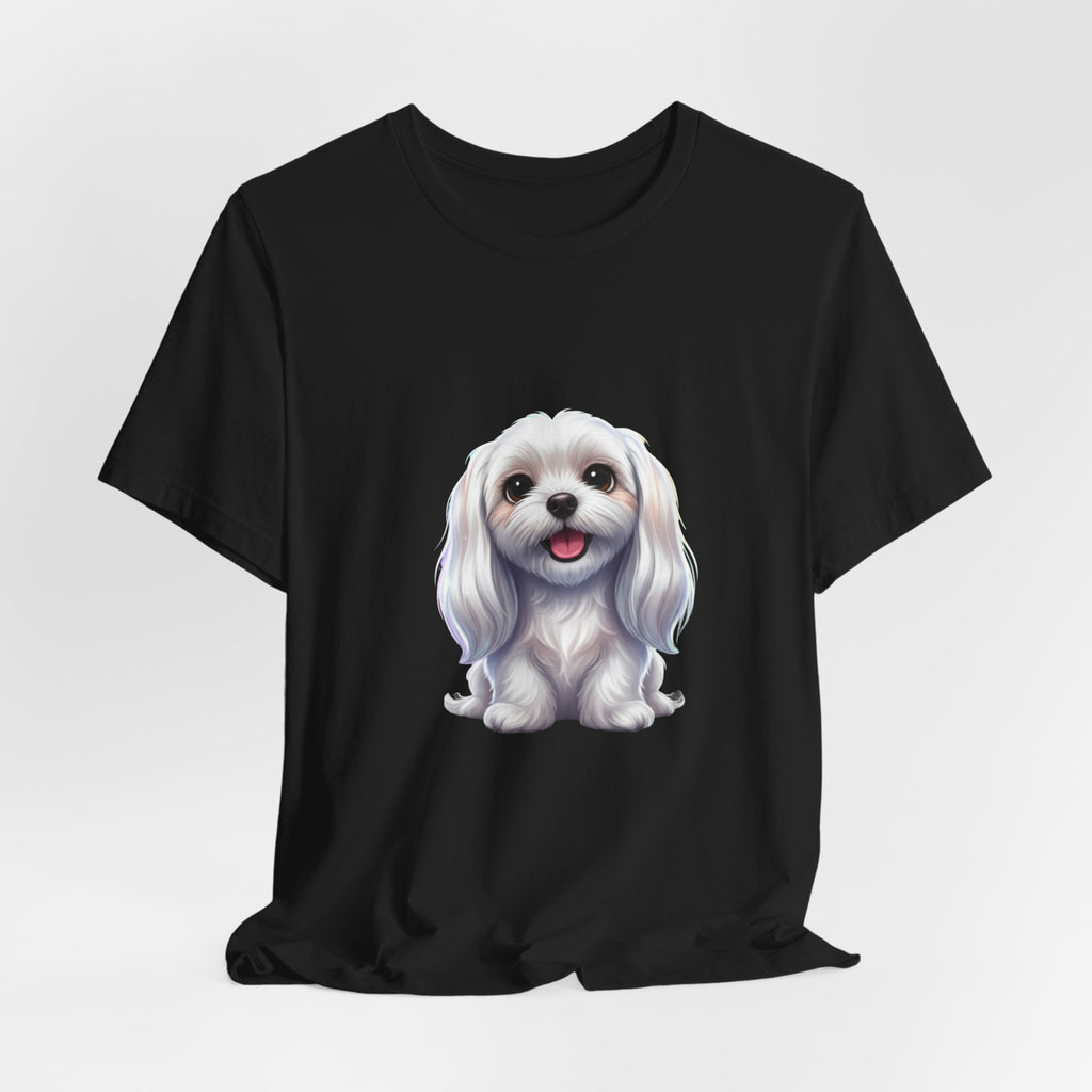 Maltese Dog Graphic Tee — Adorable White Puppy T-Shirt