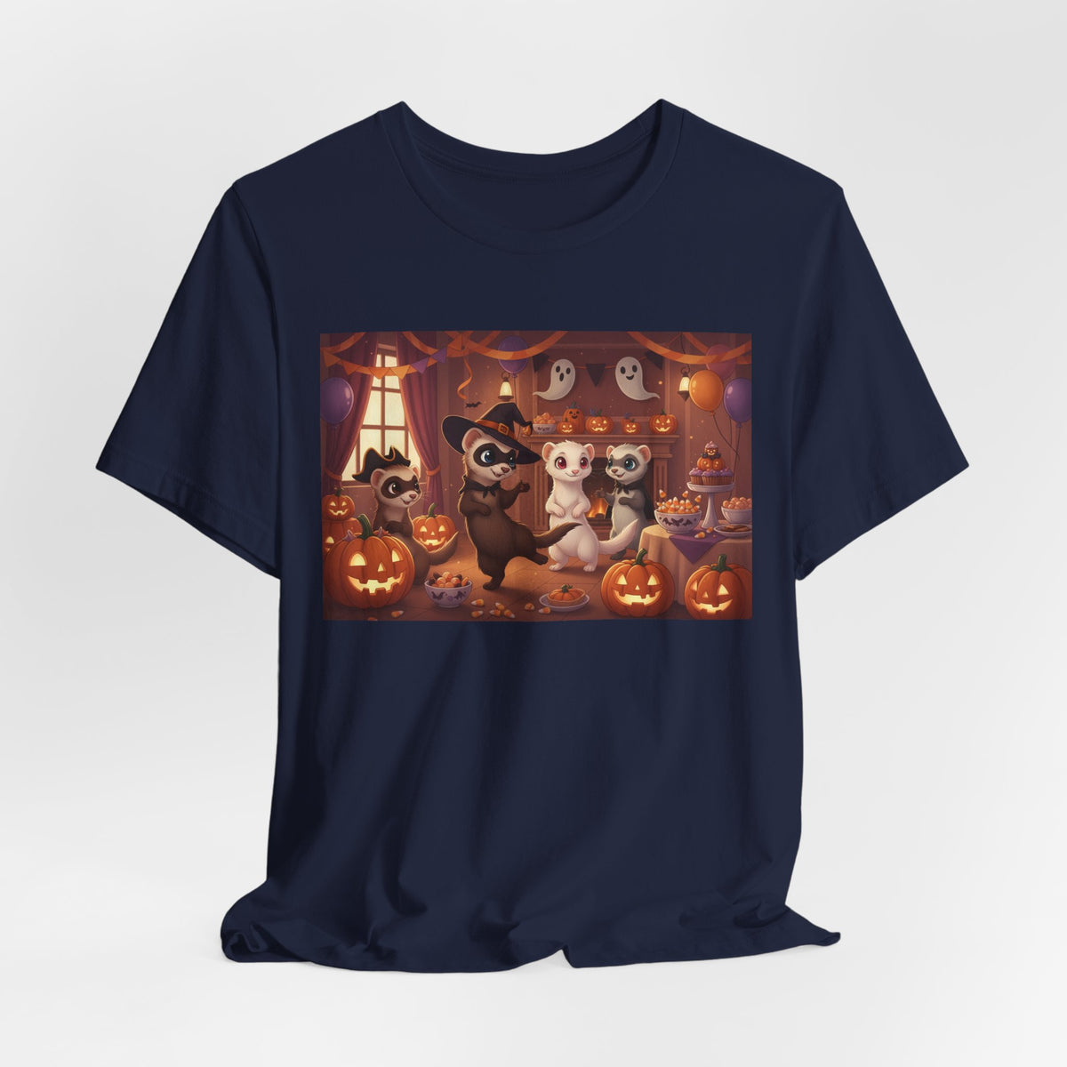 Ferrets Halloween Party & Pumpkins T‑Shirt