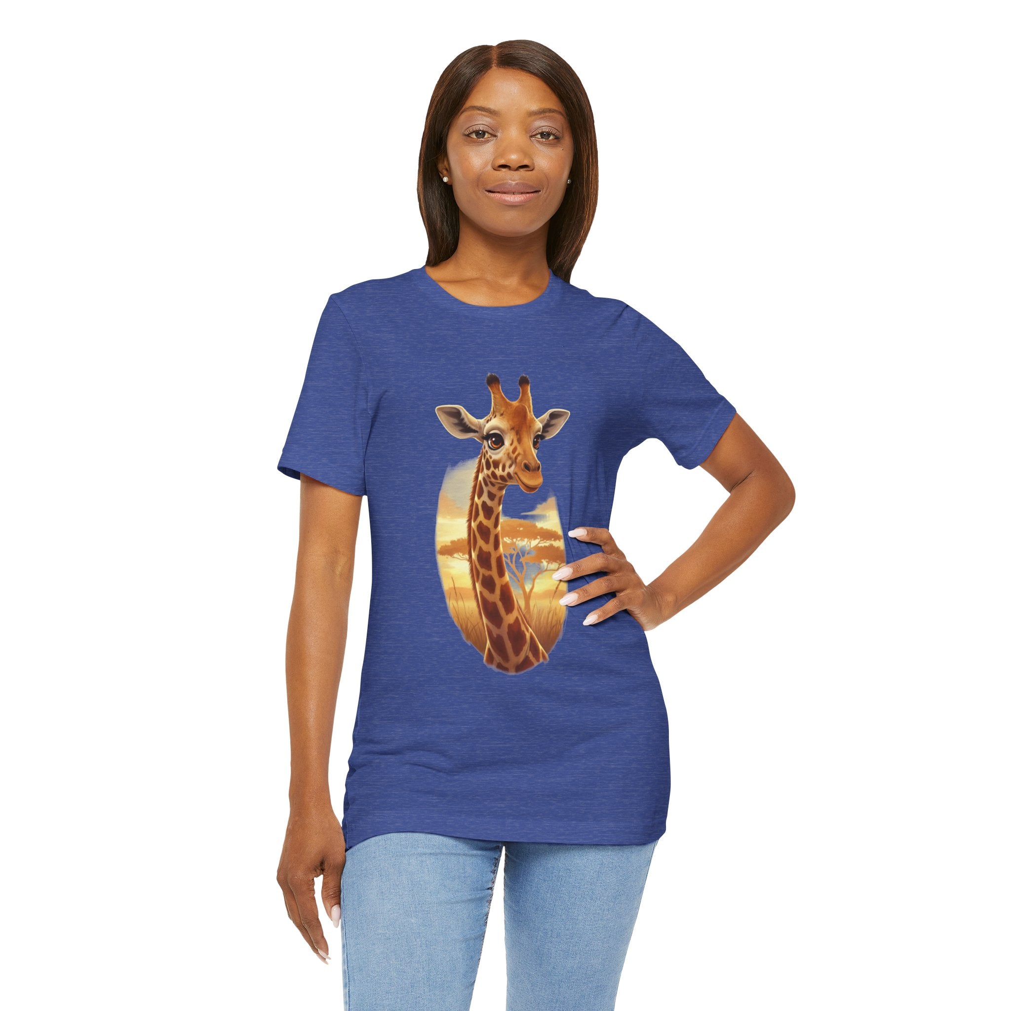 Giraffe Sunset Tee - Safari Wildlife Graphic T-Shirt