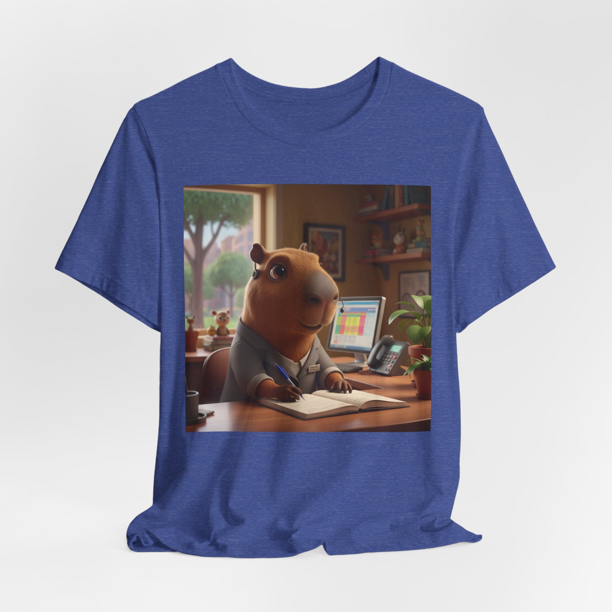 Capybara Receptionist — Cute Capybara Office Animal Illustration T-Shirt