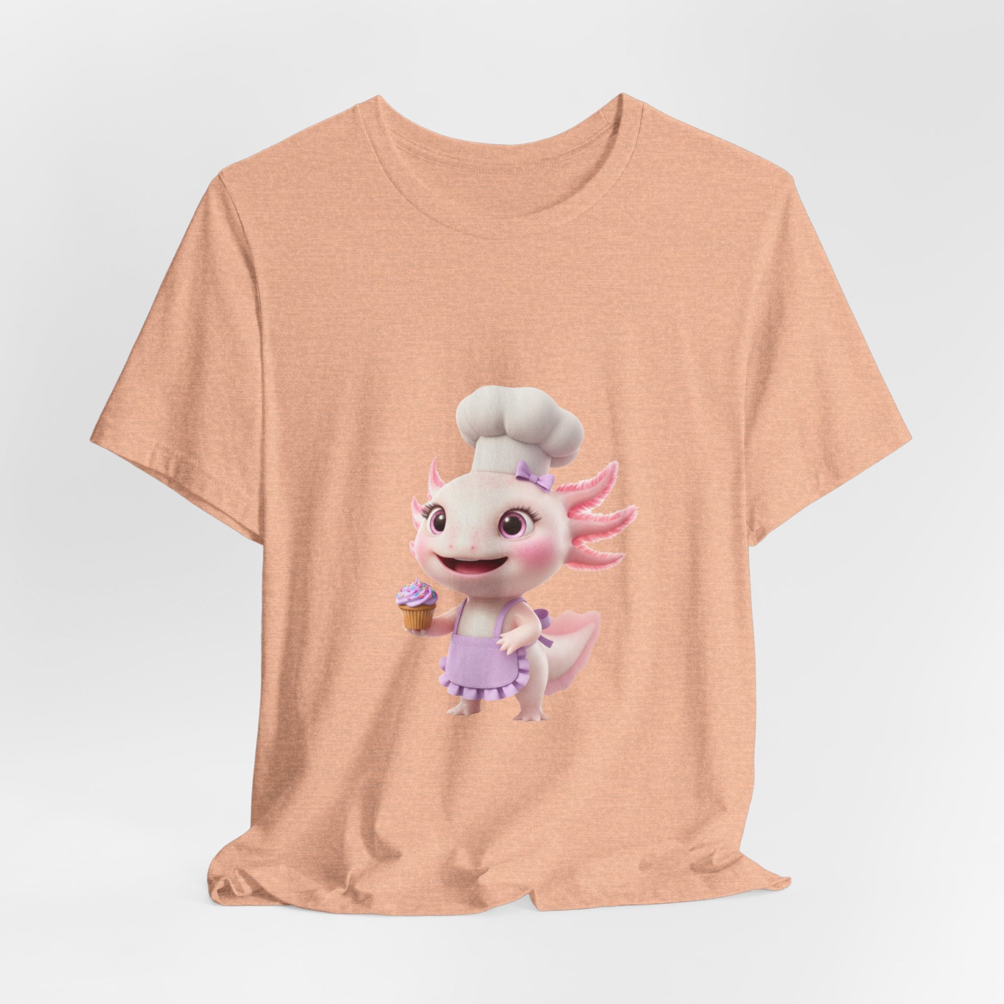 Axolotl Chef Girl T-Shirt — Cute Baking Cartoon Tee for Kids & Fans