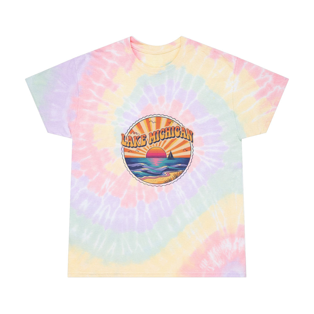 Lake Michigan Pastel Spiral Tie-Dye Tee