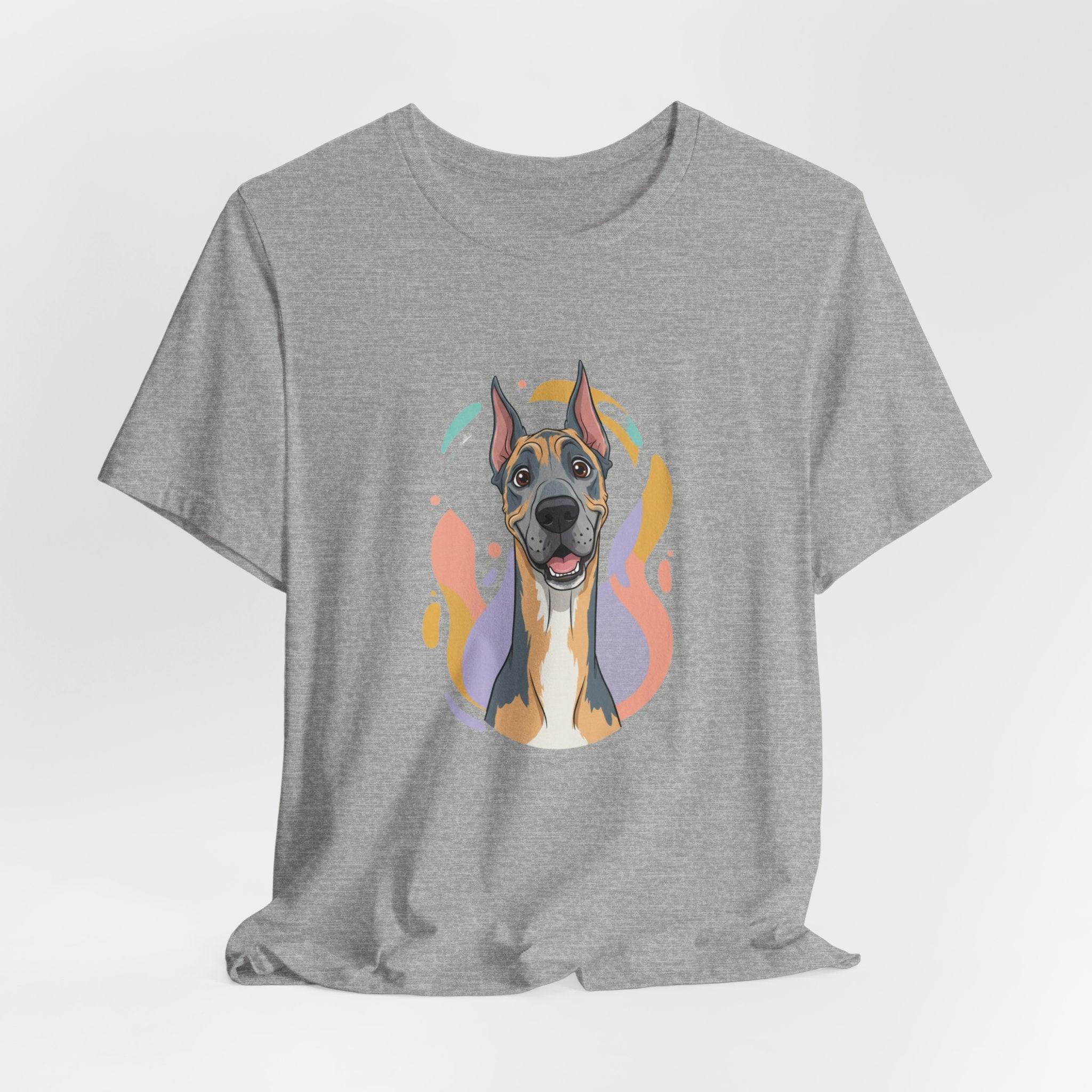 Great Dane Portrait Tee — Colorful Modern Dog Illustration T‑Shirt