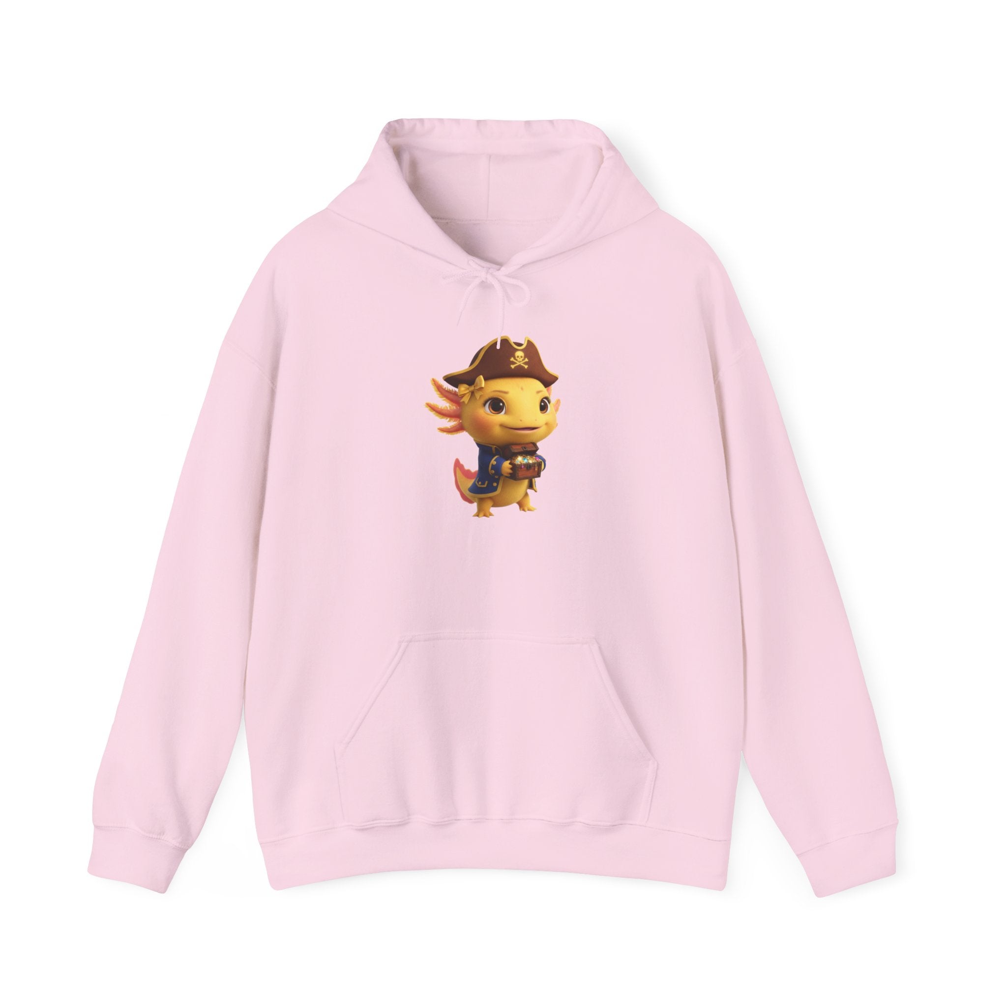 Axolotl Pirate Girl Hoodie — Cute Cartoon Pirate Axolotl Sweatshirt