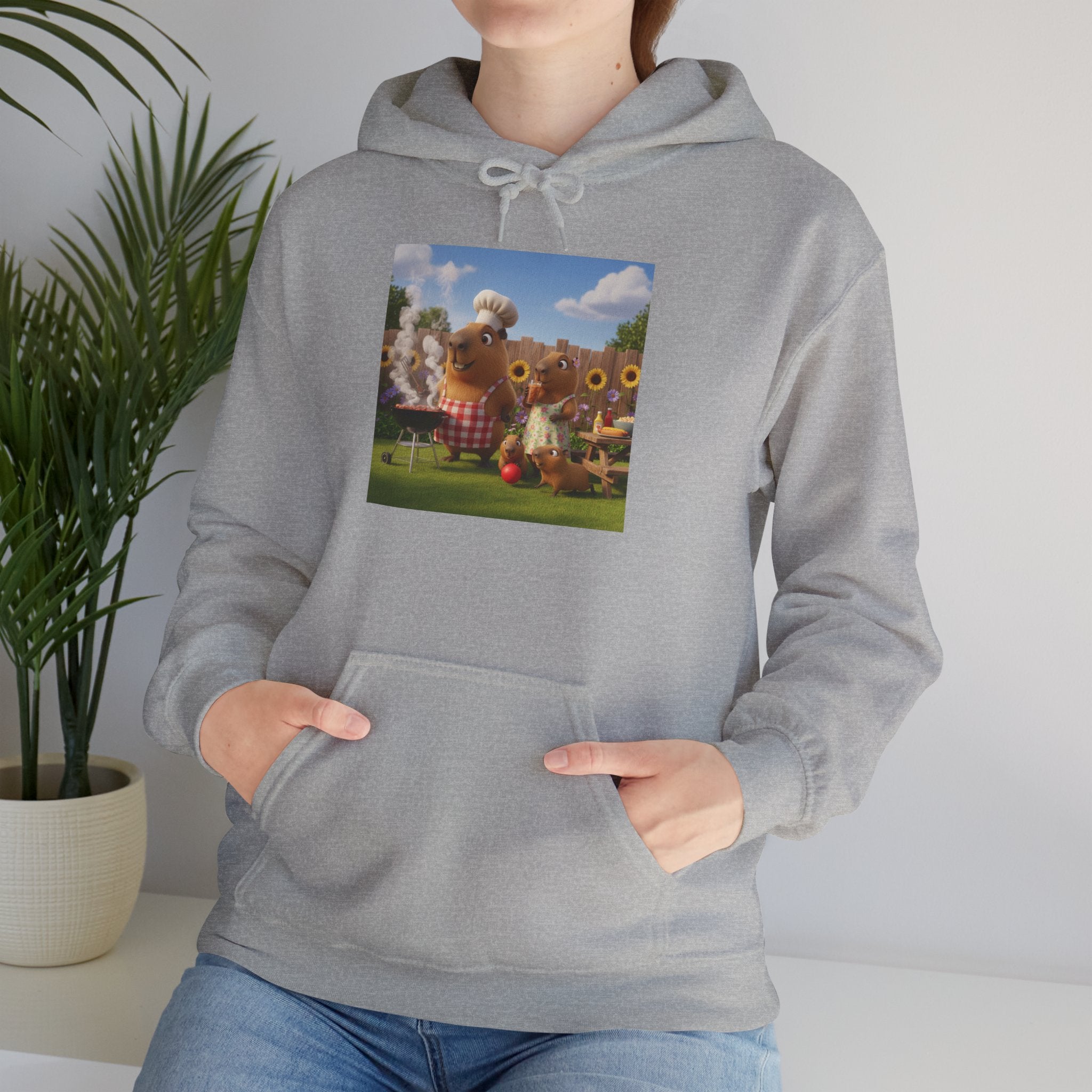 Capybara BBQ Hoodie — Cute Cozy Graphic Pullover